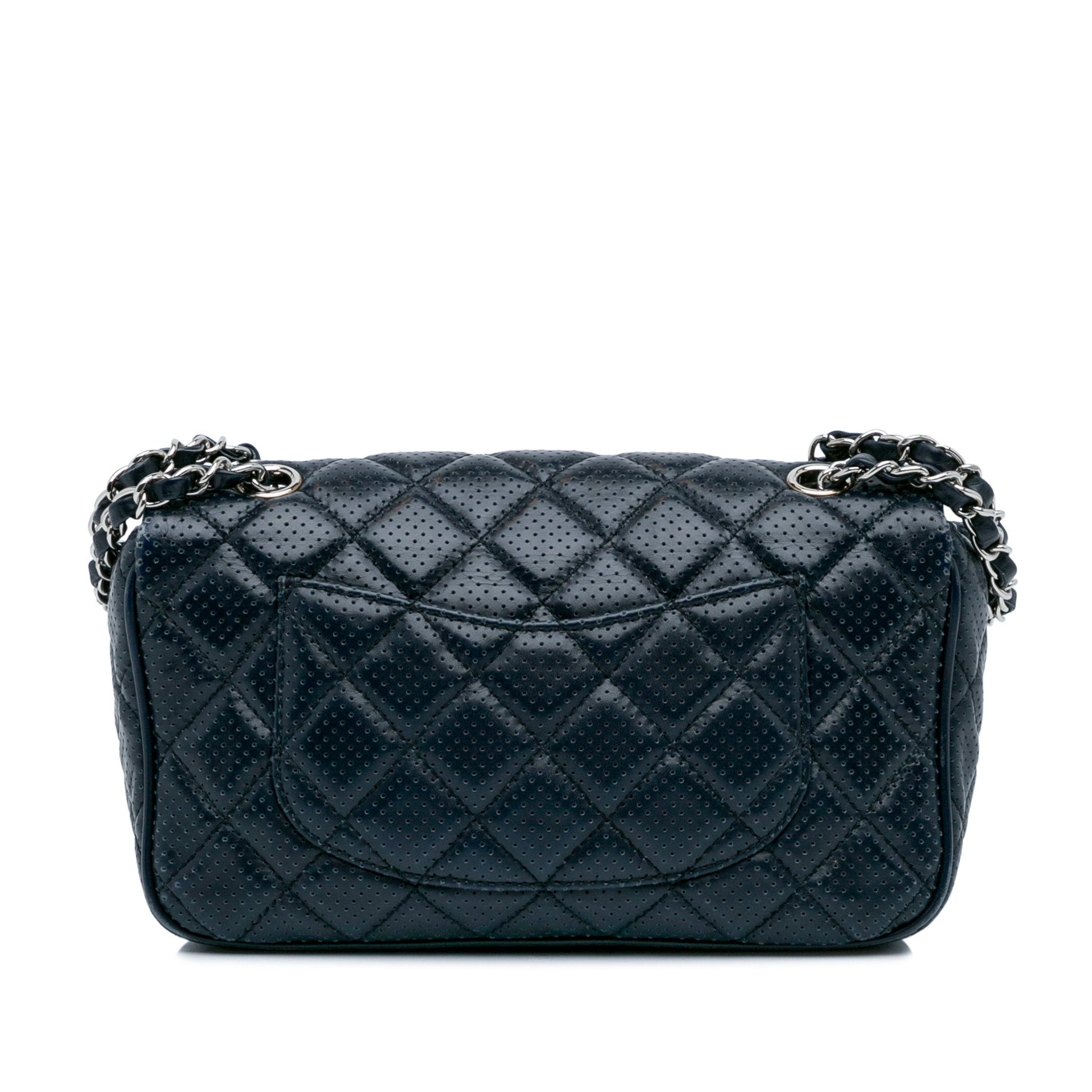 Chanel CC Quilted Perforated Lambskin Single Flap