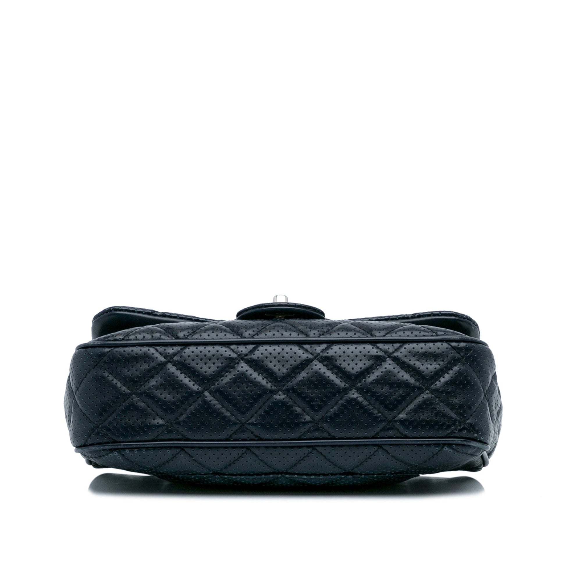 Chanel CC Quilted Perforated Lambskin Single Flap