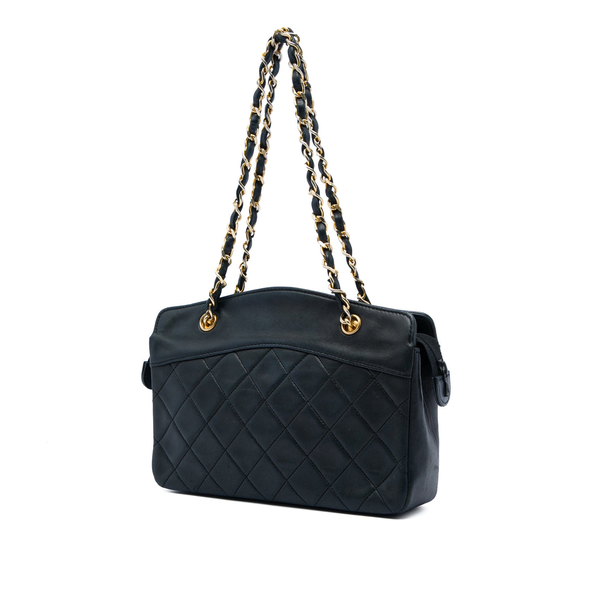 Chanel CC Quilted Lambskin Zip Handbag