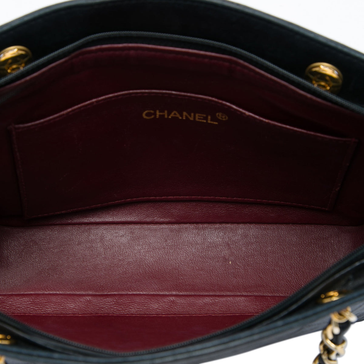 Chanel CC Quilted Lambskin Zip Handbag