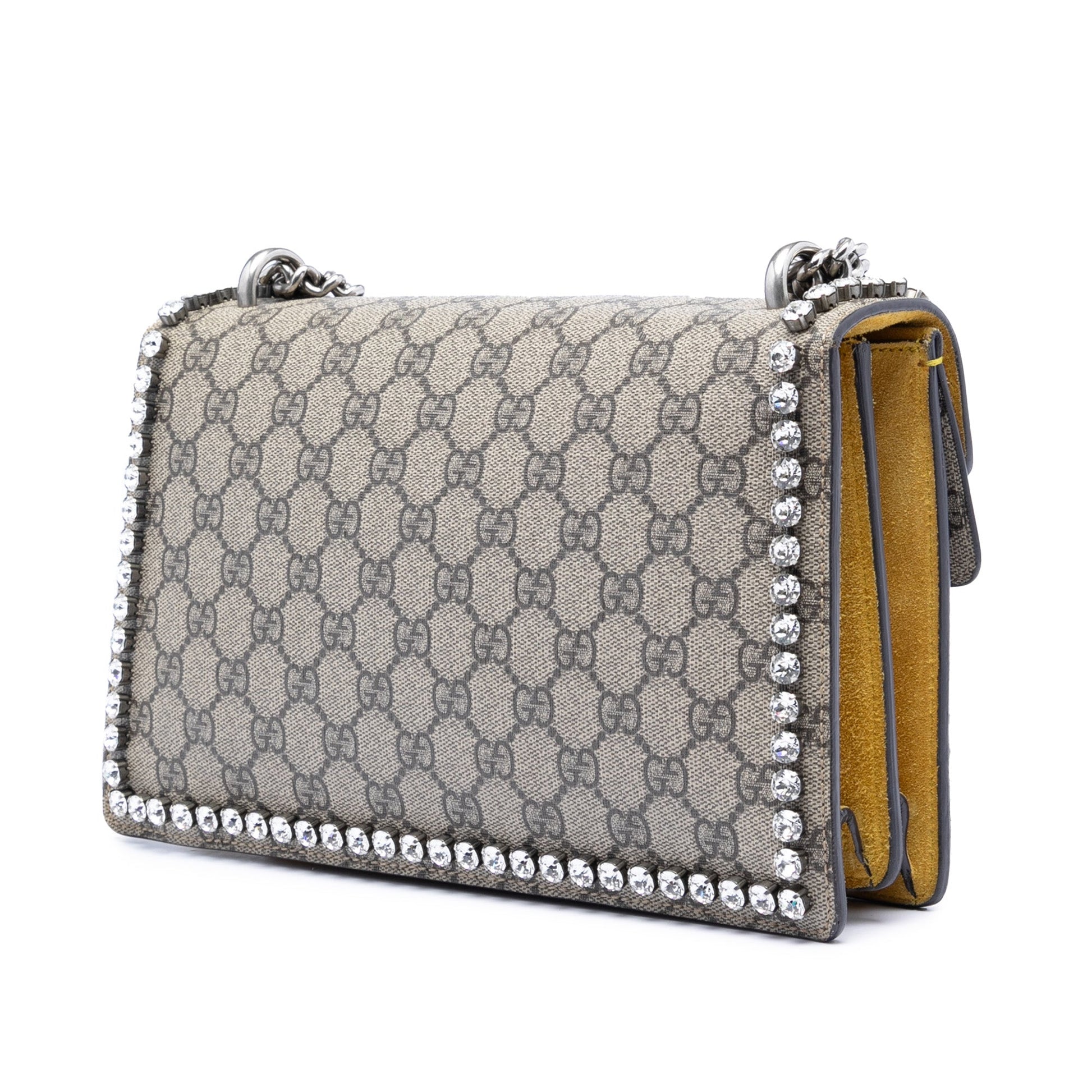 Medium GG Supreme Embroidered Crystal Bow Dionysus Shoulder Bag