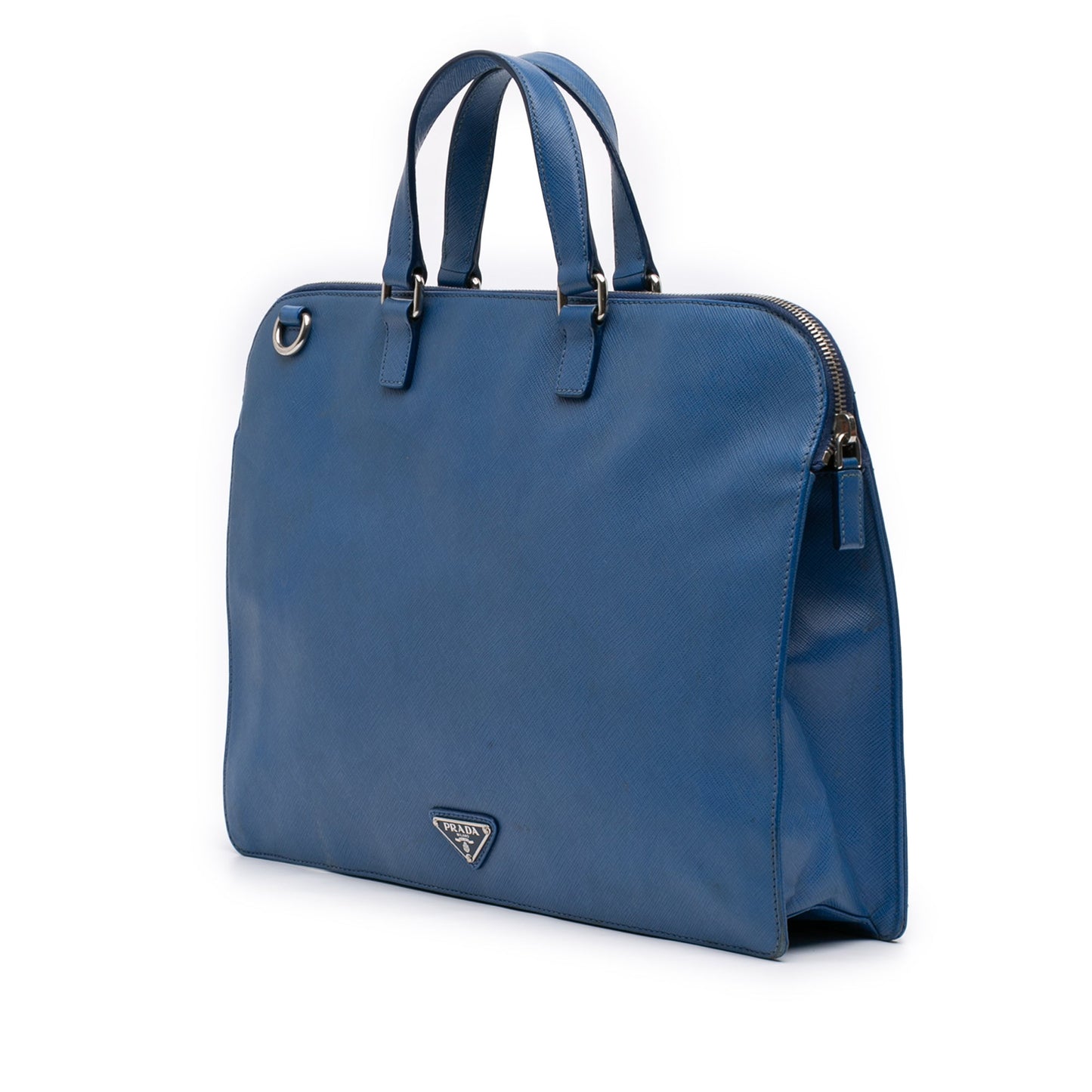 Prada Saffiano Cuir Travel Front Zip Pocket Briefcase