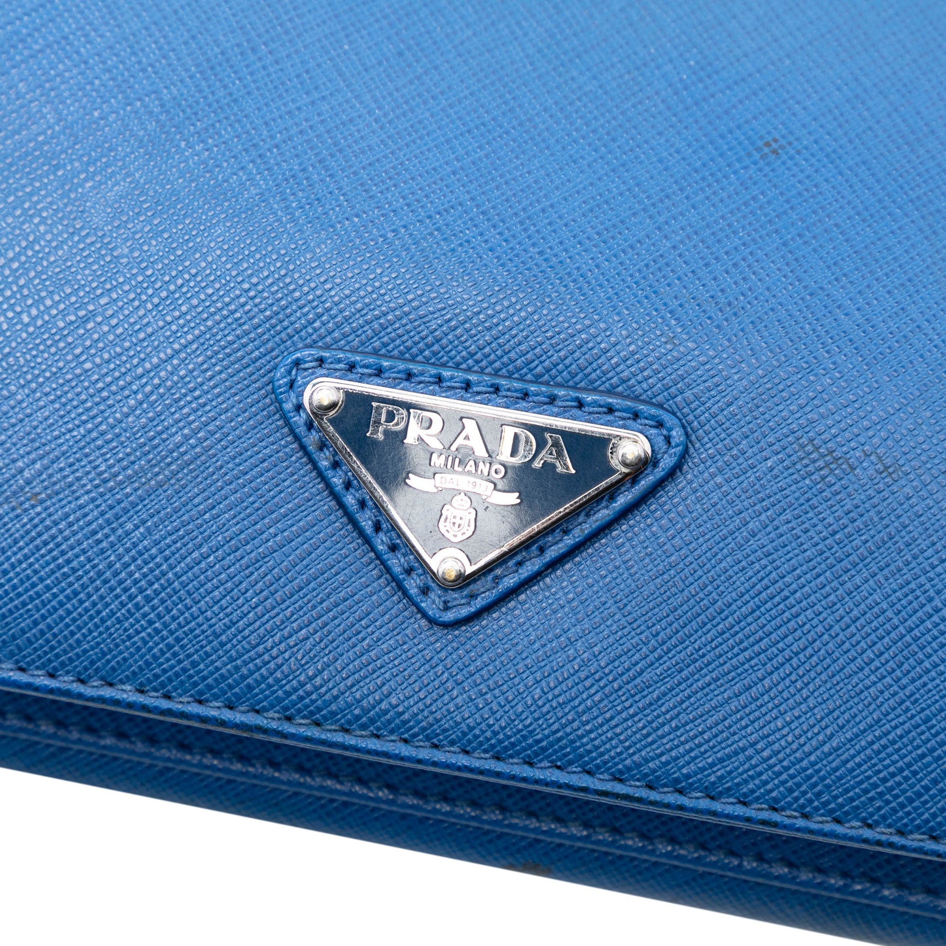 Prada Saffiano Cuir Travel Front Zip Pocket Briefcase