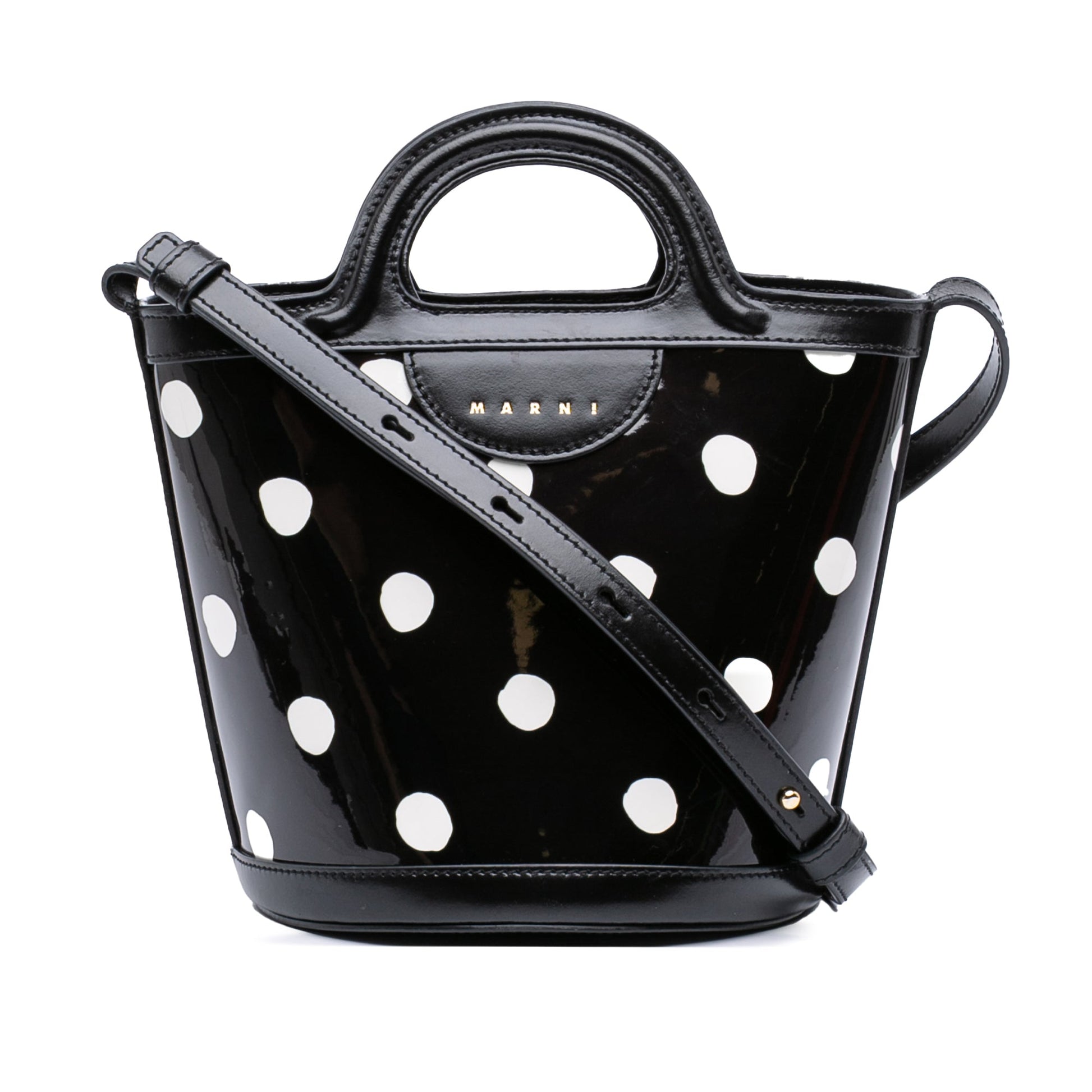 Marni Patent Polka Dot Tropicalia Satchel