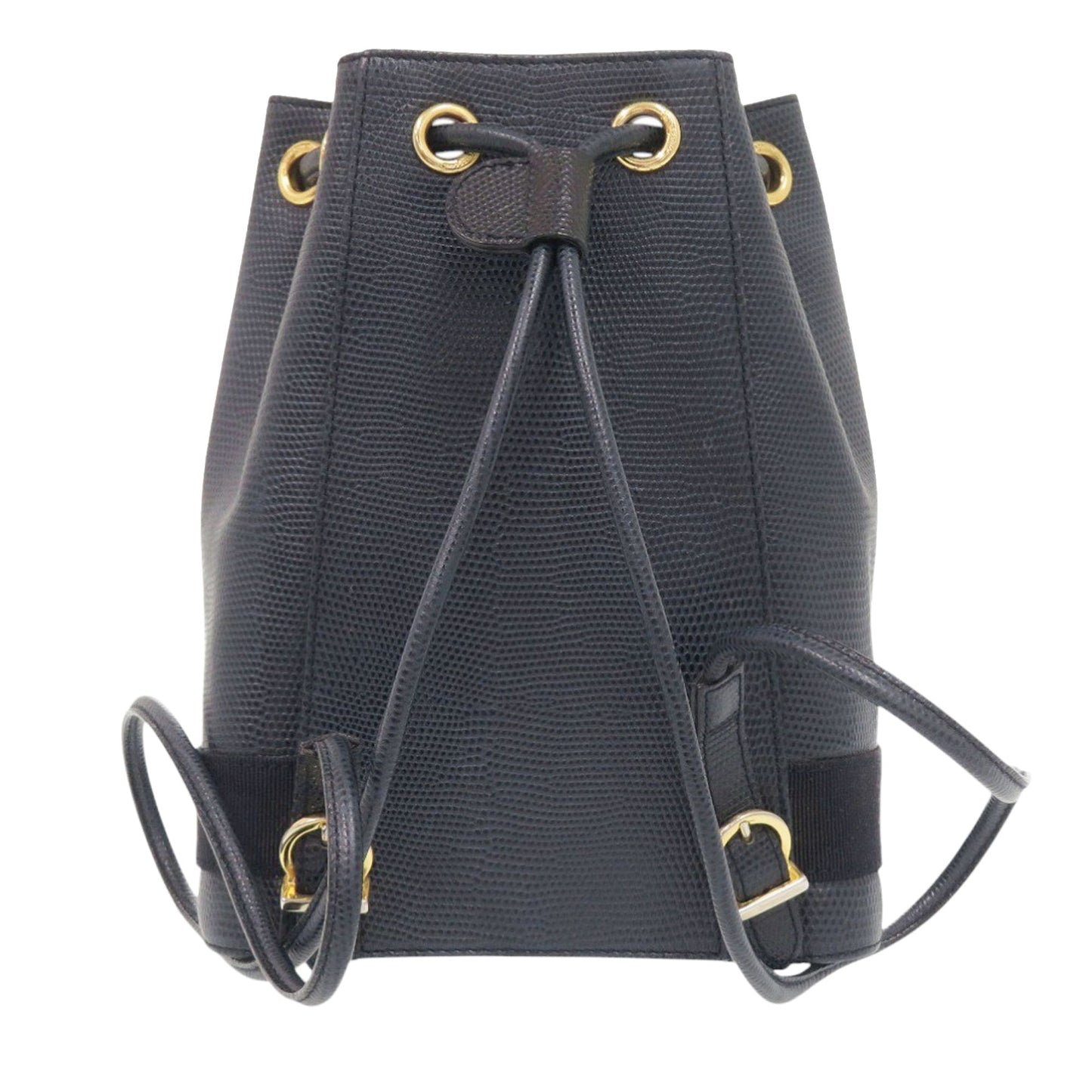 Ferragamo Lizard Embossed Leather Vara Bow Drawstring Backpack