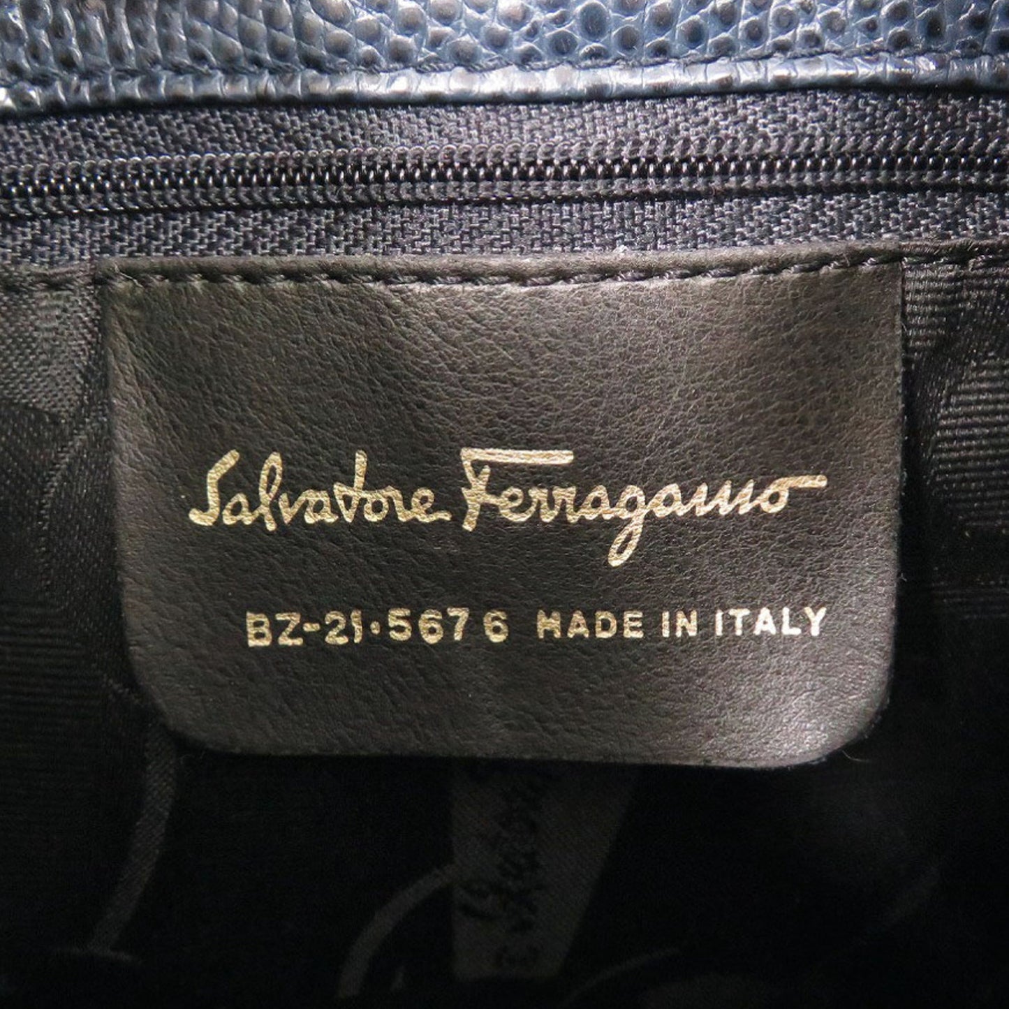 Ferragamo Lizard Embossed Leather Vara Bow Drawstring Backpack