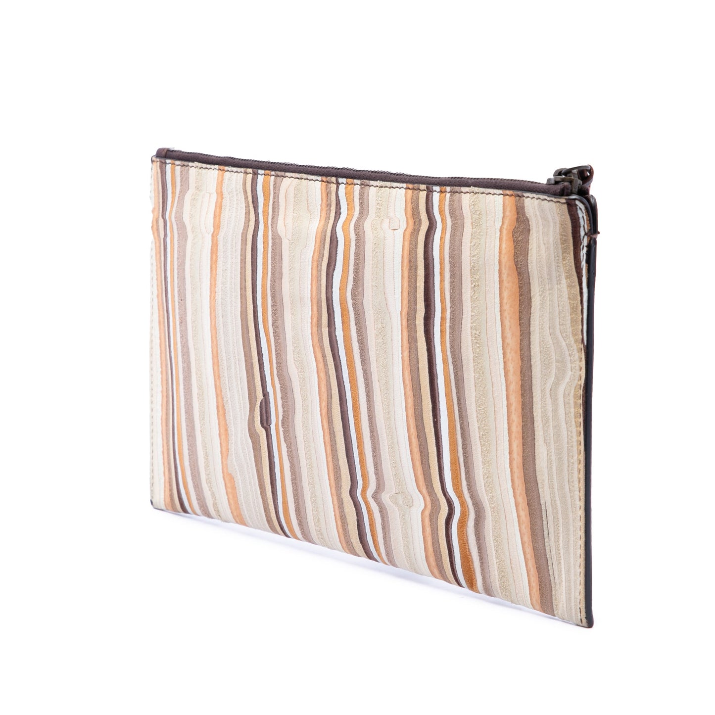 Balenciaga Suede Striped Papier Clutch