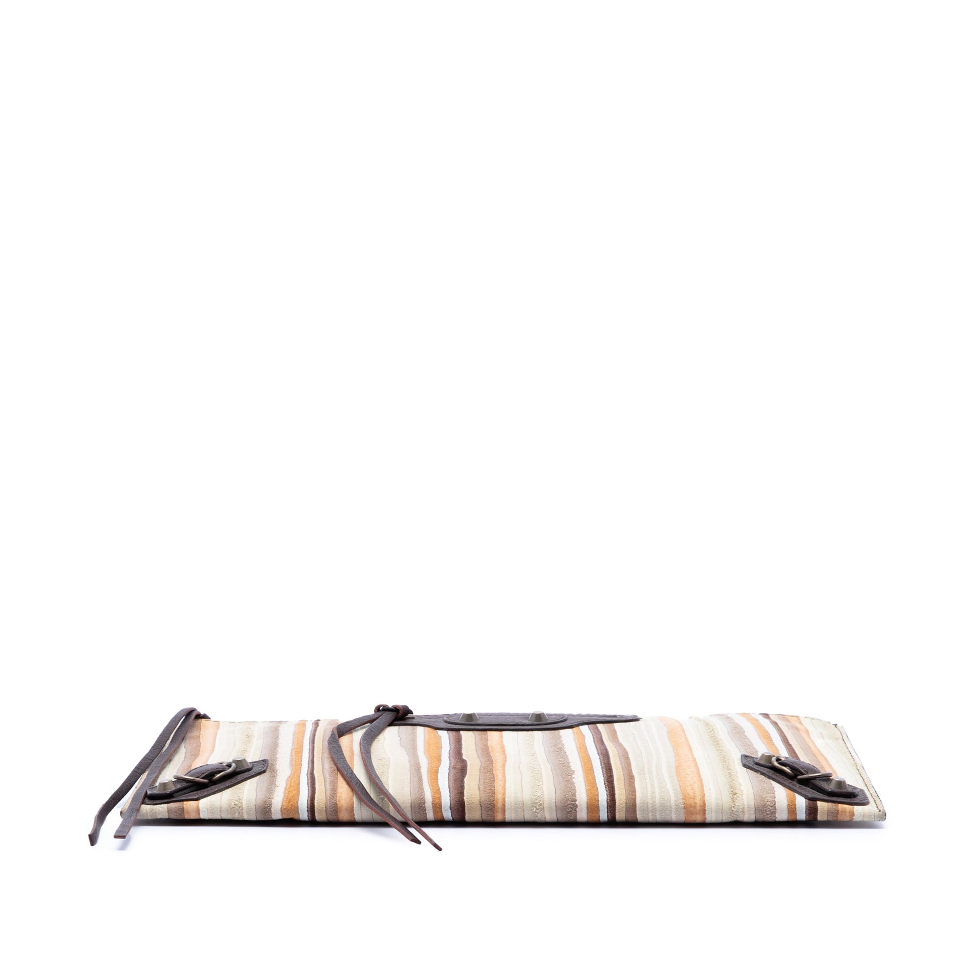 Balenciaga Suede Striped Papier Clutch