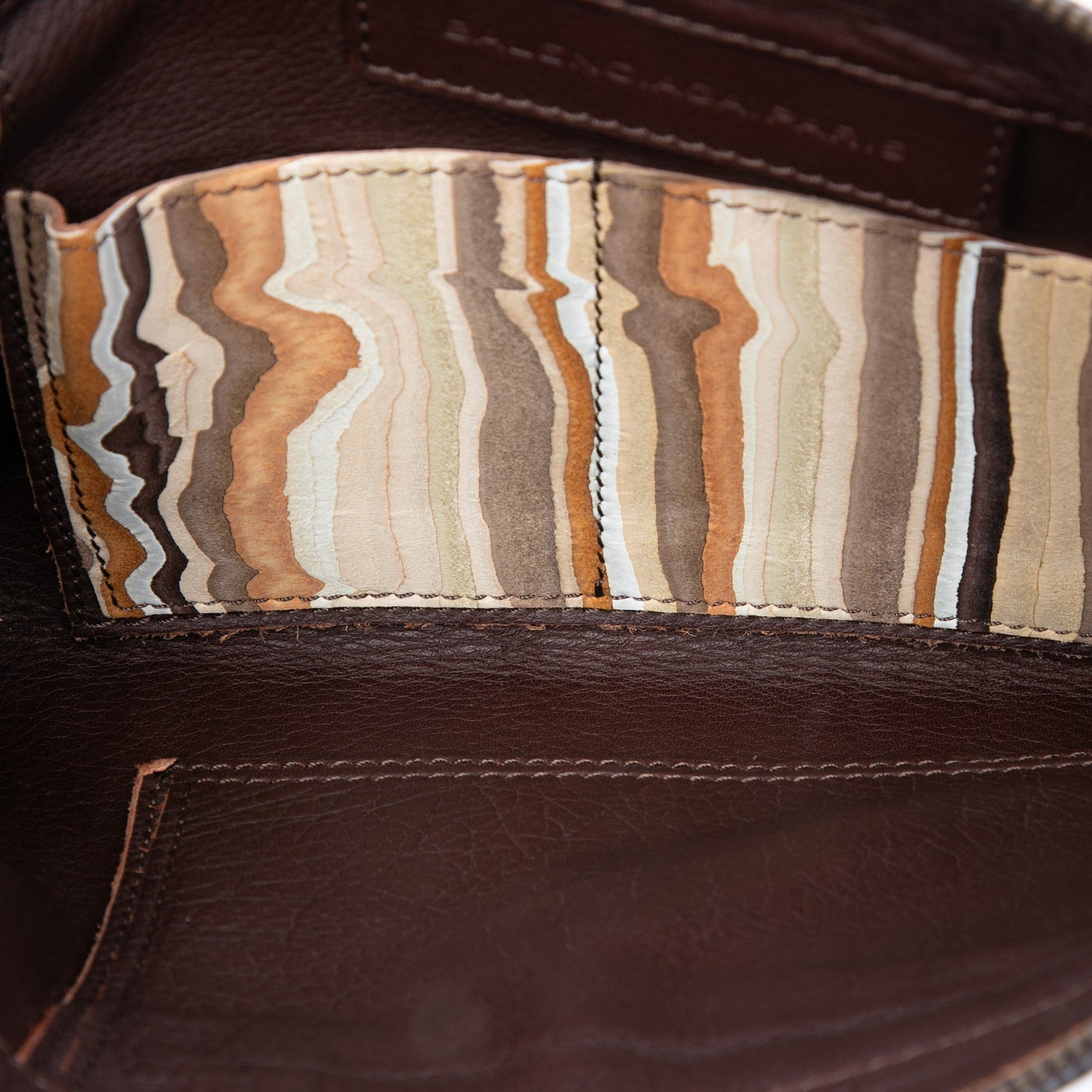 Balenciaga Suede Striped Papier Clutch