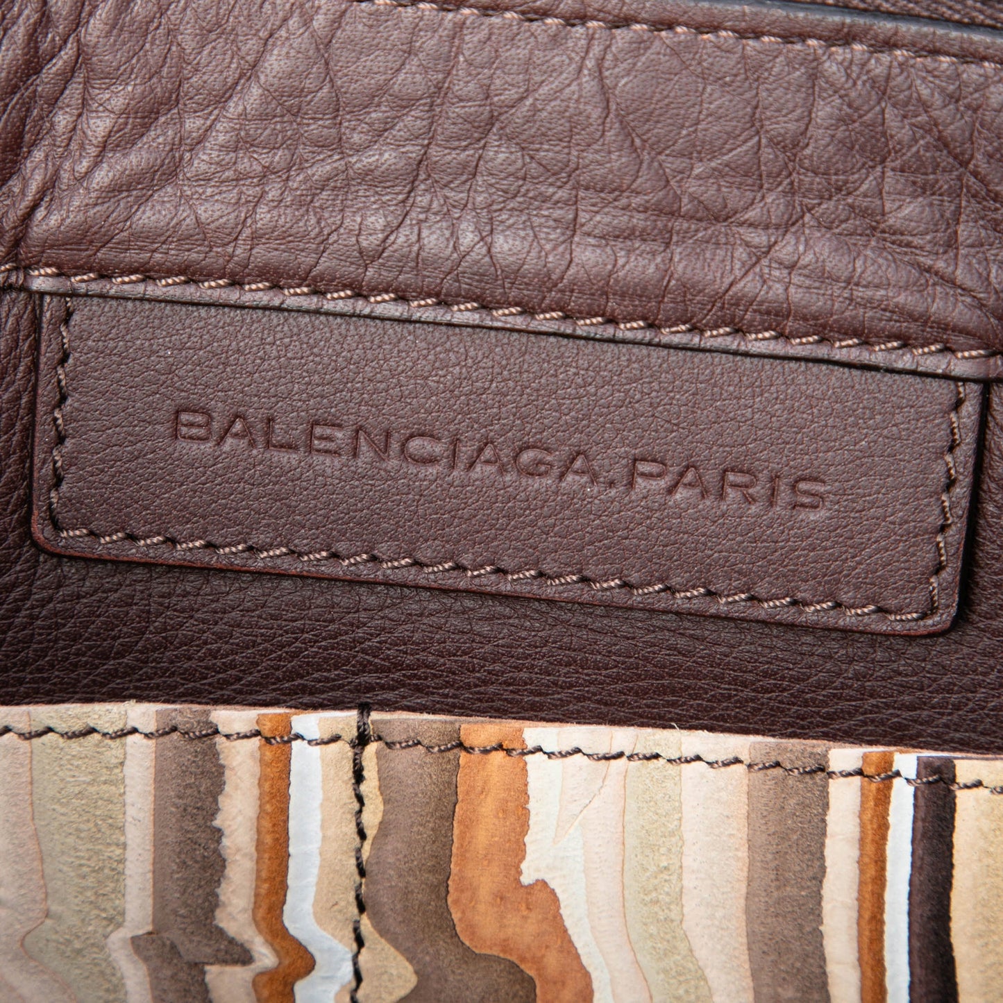 Balenciaga Suede Striped Papier Clutch