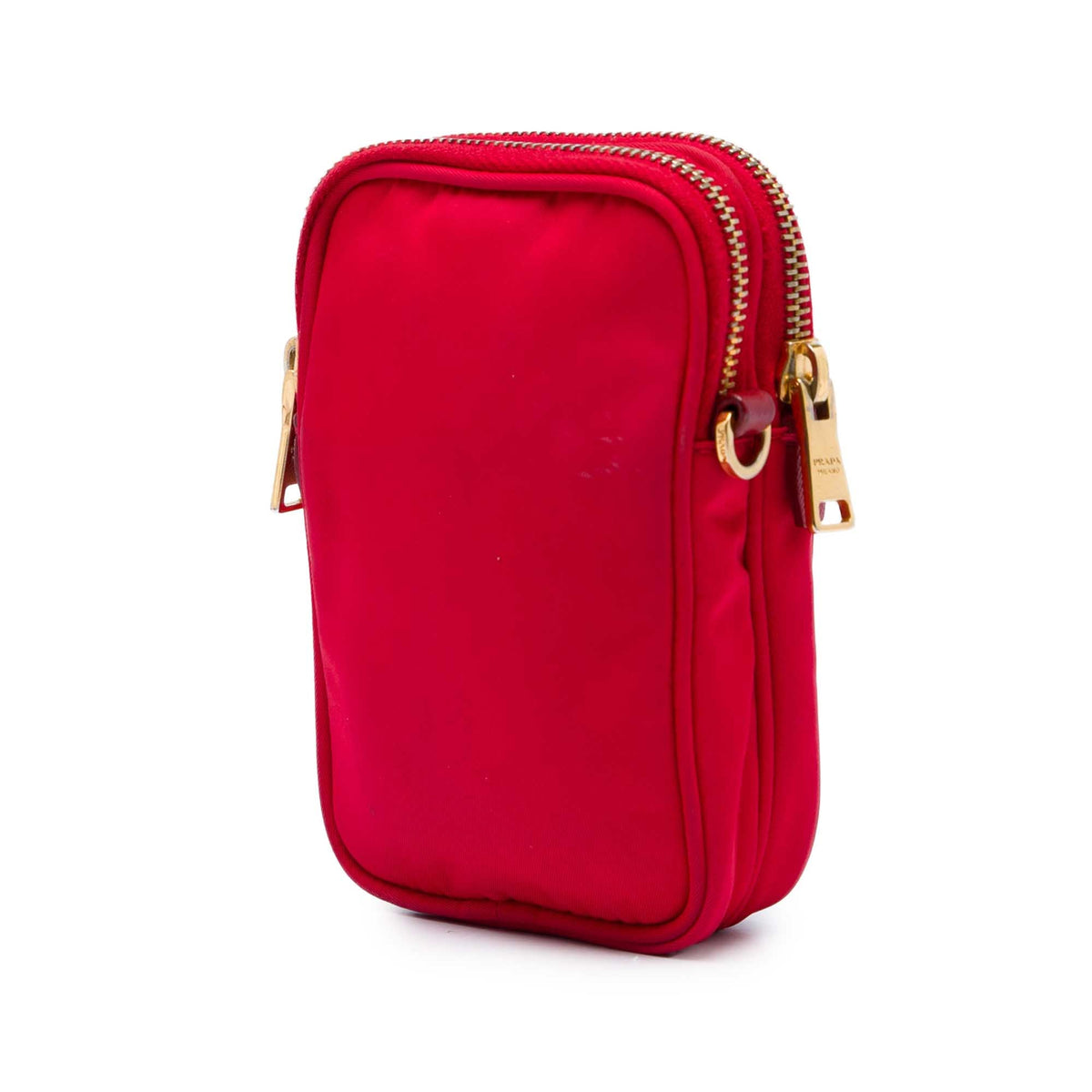 Prada Tessuto Double Zip Phone Case — Red