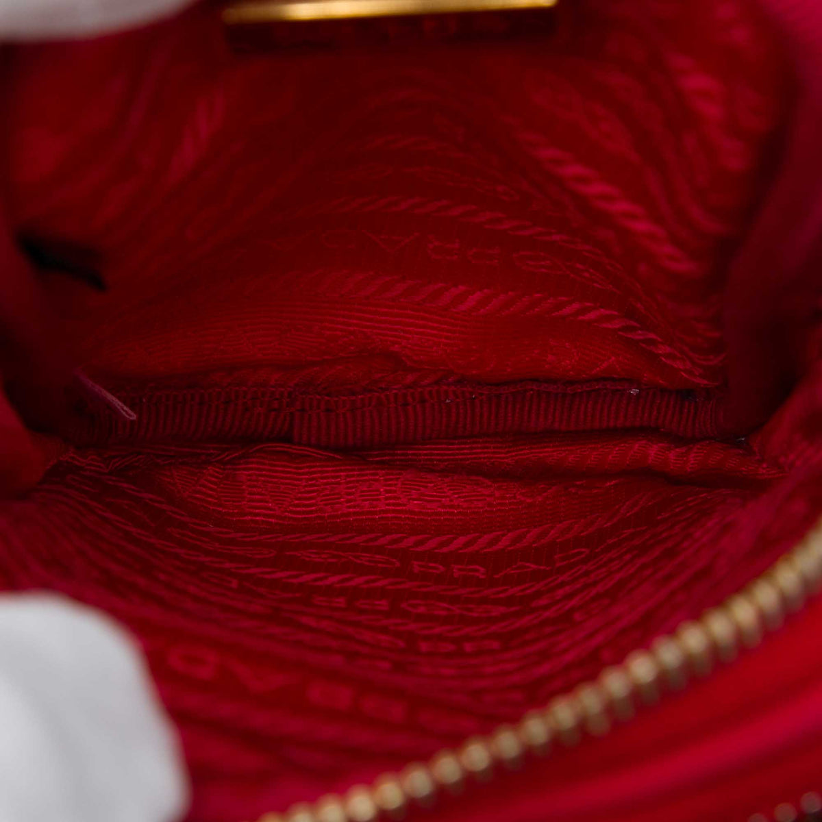 Prada Tessuto Double Zip Phone Case — Red