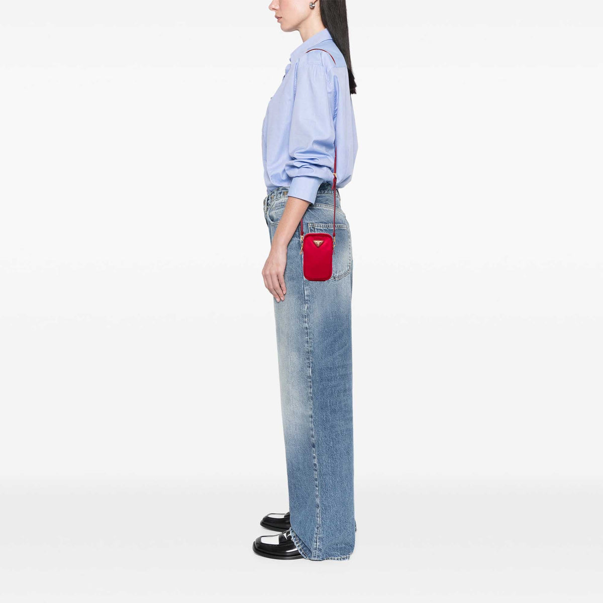 Prada Tessuto Double Zip Phone Case — Red