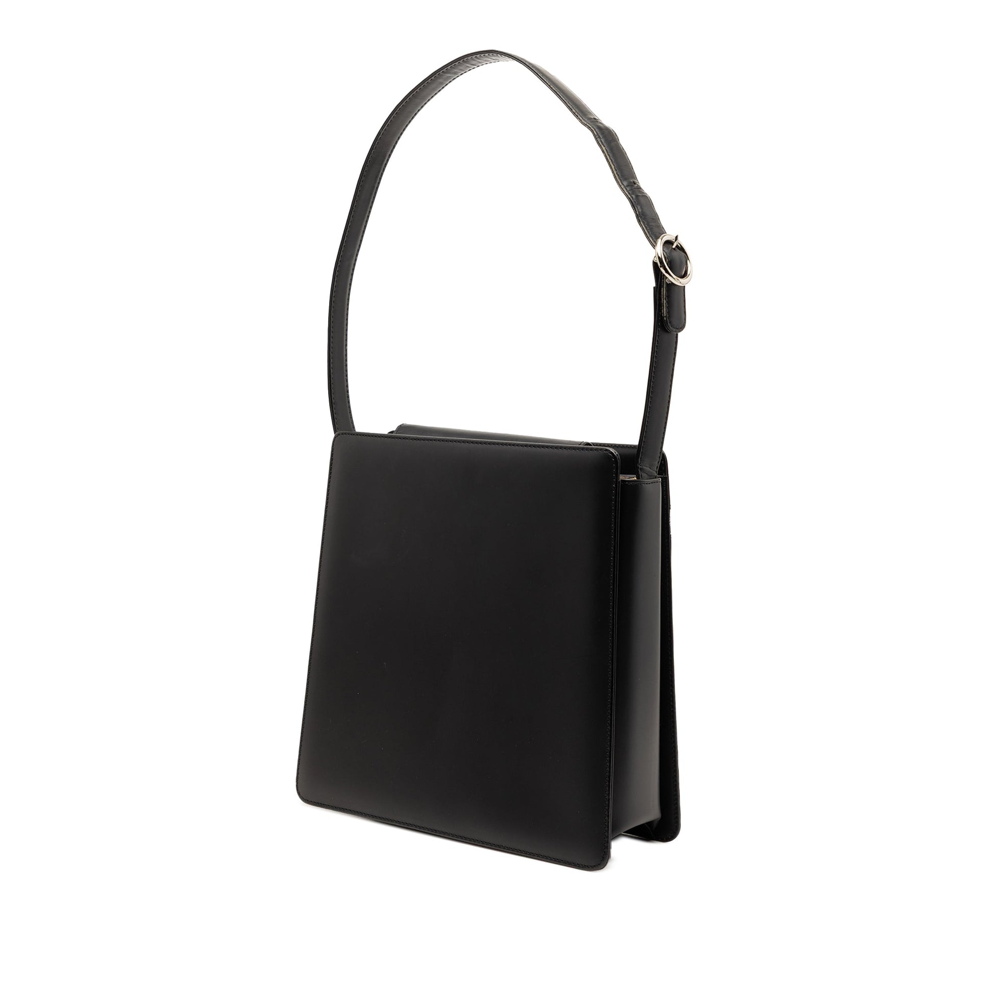 Burberry House Check Trimmed Leather Shoulder Bag