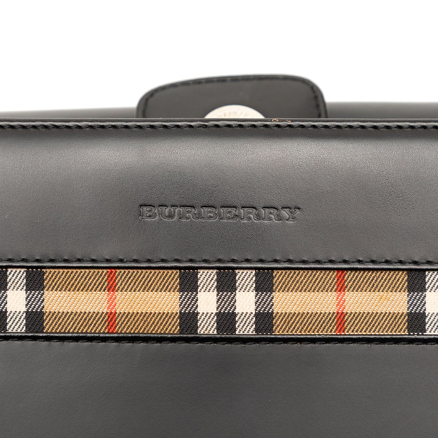Burberry House Check Trimmed Leather Shoulder Bag