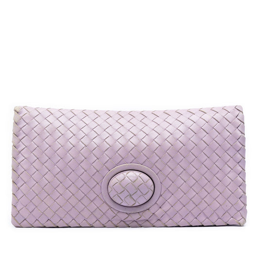 Bottega Veneta Nappa Intrecciato Turn Lock Clutch