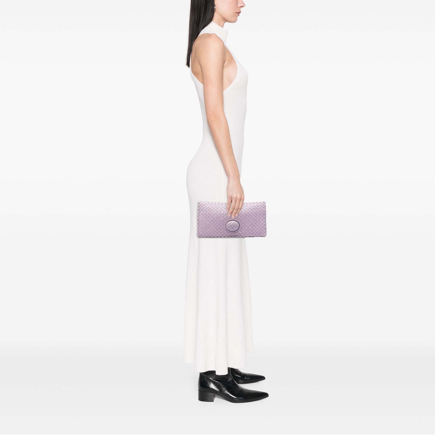 Bottega Veneta Nappa Intrecciato Turn Lock Clutch