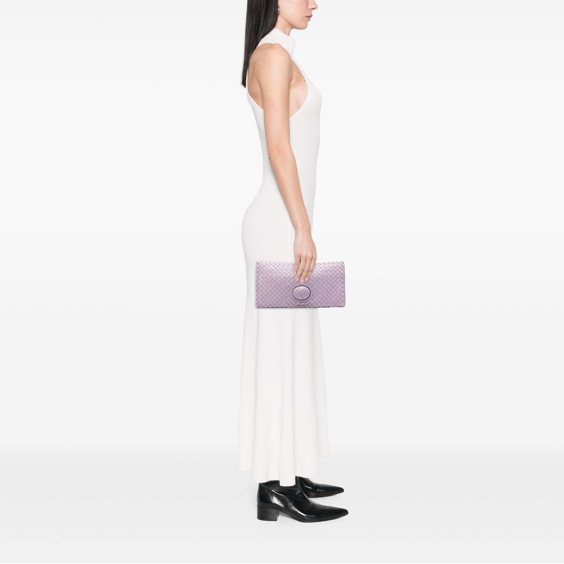 Bottega Veneta Nappa Intrecciato Turn Lock Clutch
