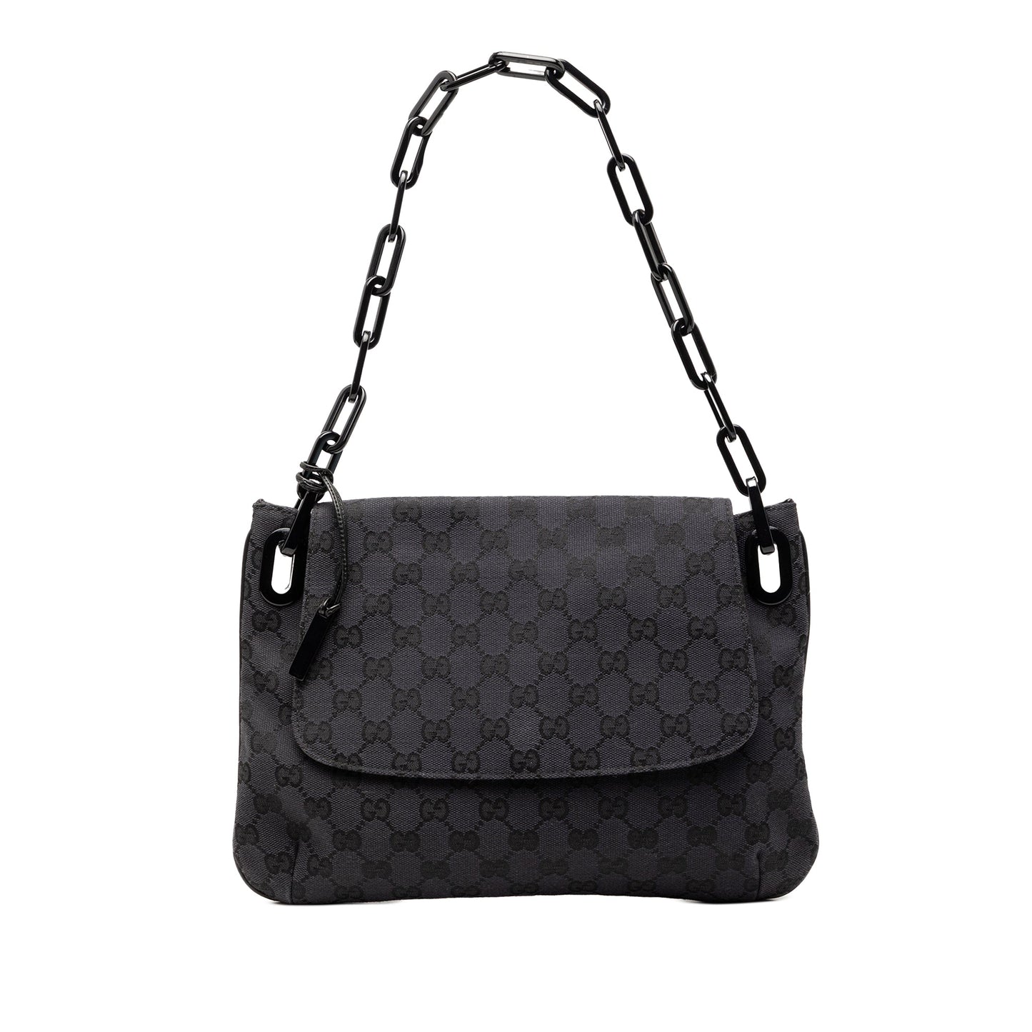 Gucci GG Canvas Resin Chain Flap Shoulder Bag