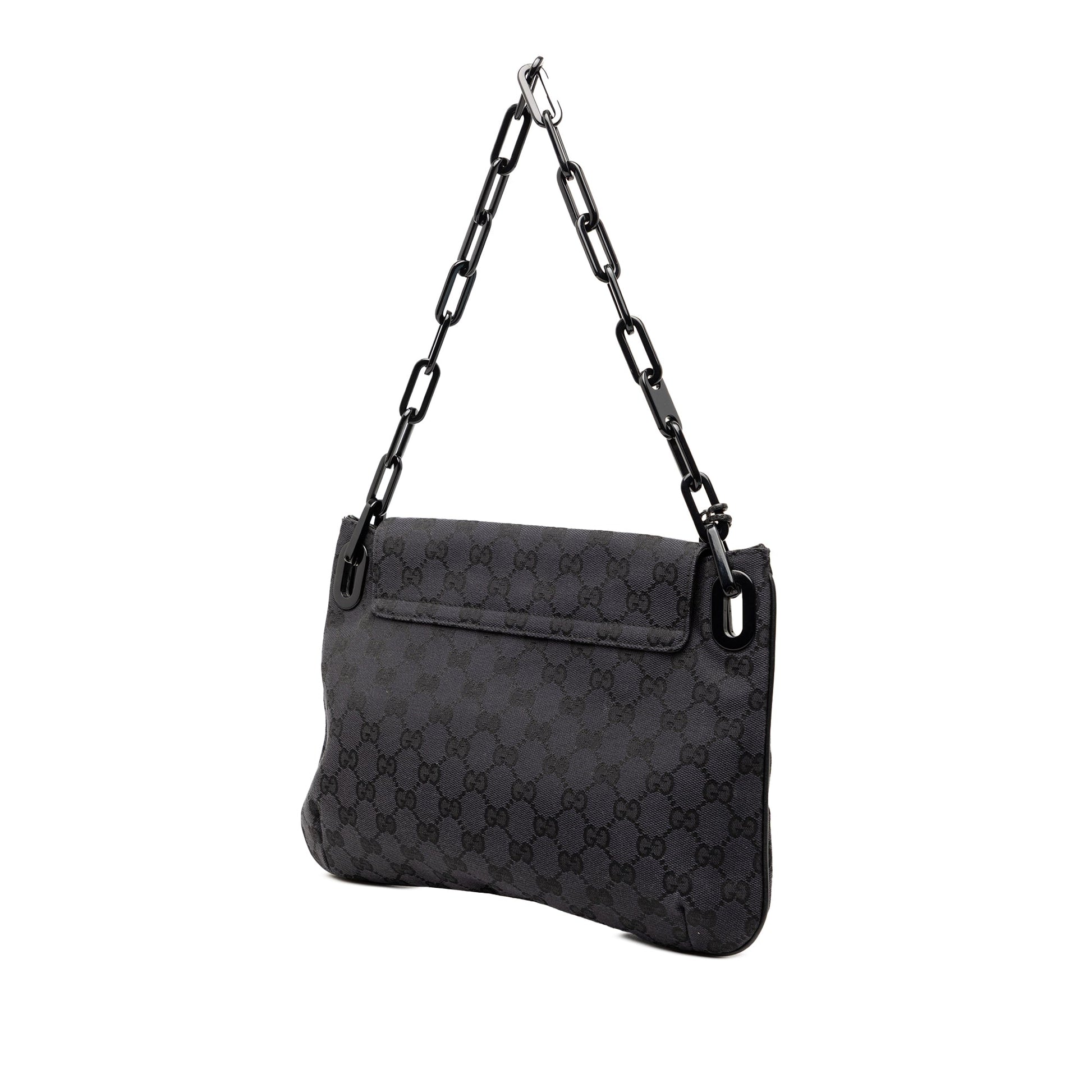 Gucci GG Canvas Resin Chain Flap Shoulder Bag