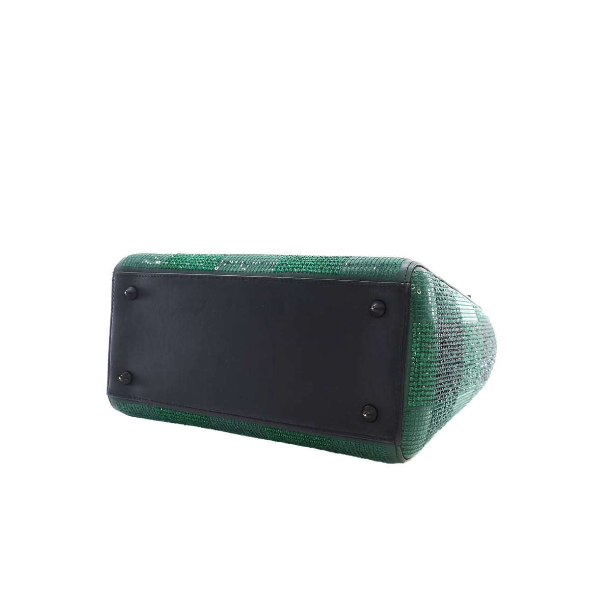 Dior Medium Crystal Embellished Calfskin Checkered Lady Dior — Green
