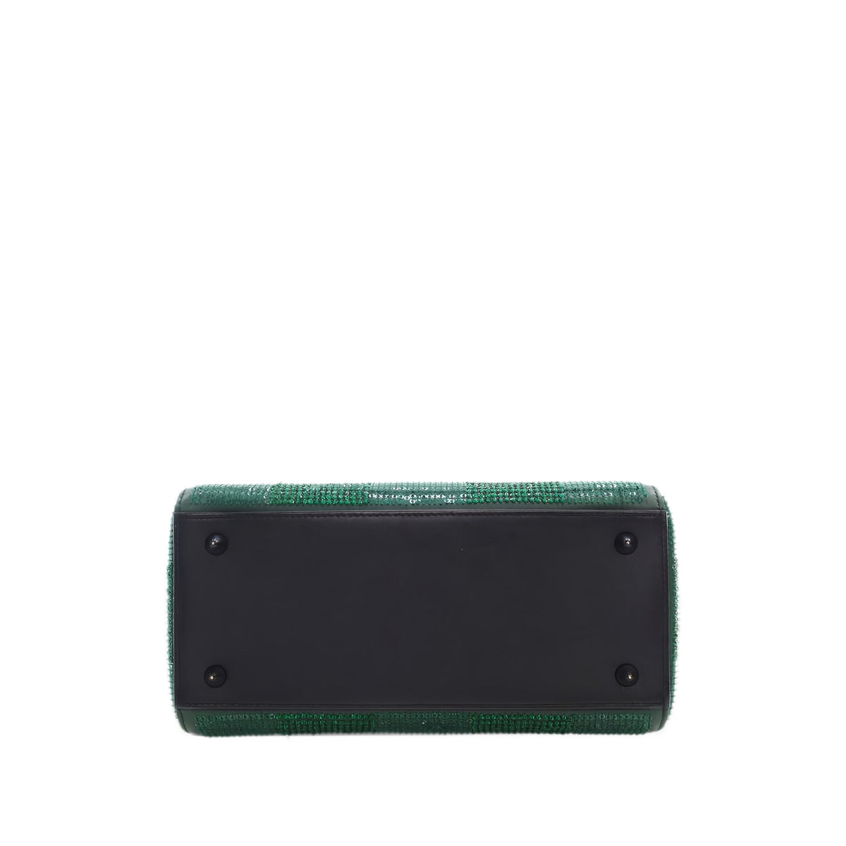 Dior Medium Crystal Embellished Calfskin Checkered Lady Dior — Green