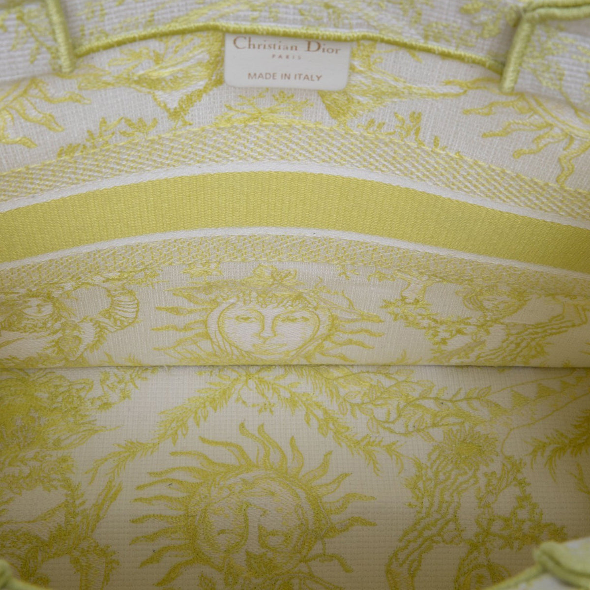 Dior Medium Embroidered Canvas Toile de Jouy Soleil Lady D Lite — White