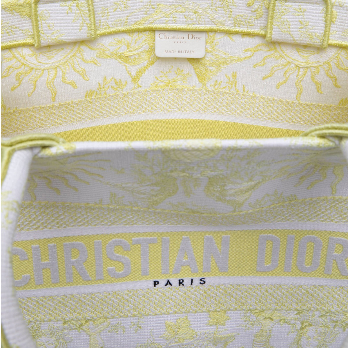 Dior Medium Embroidered Canvas Toile de Jouy Soleil Lady D Lite — White