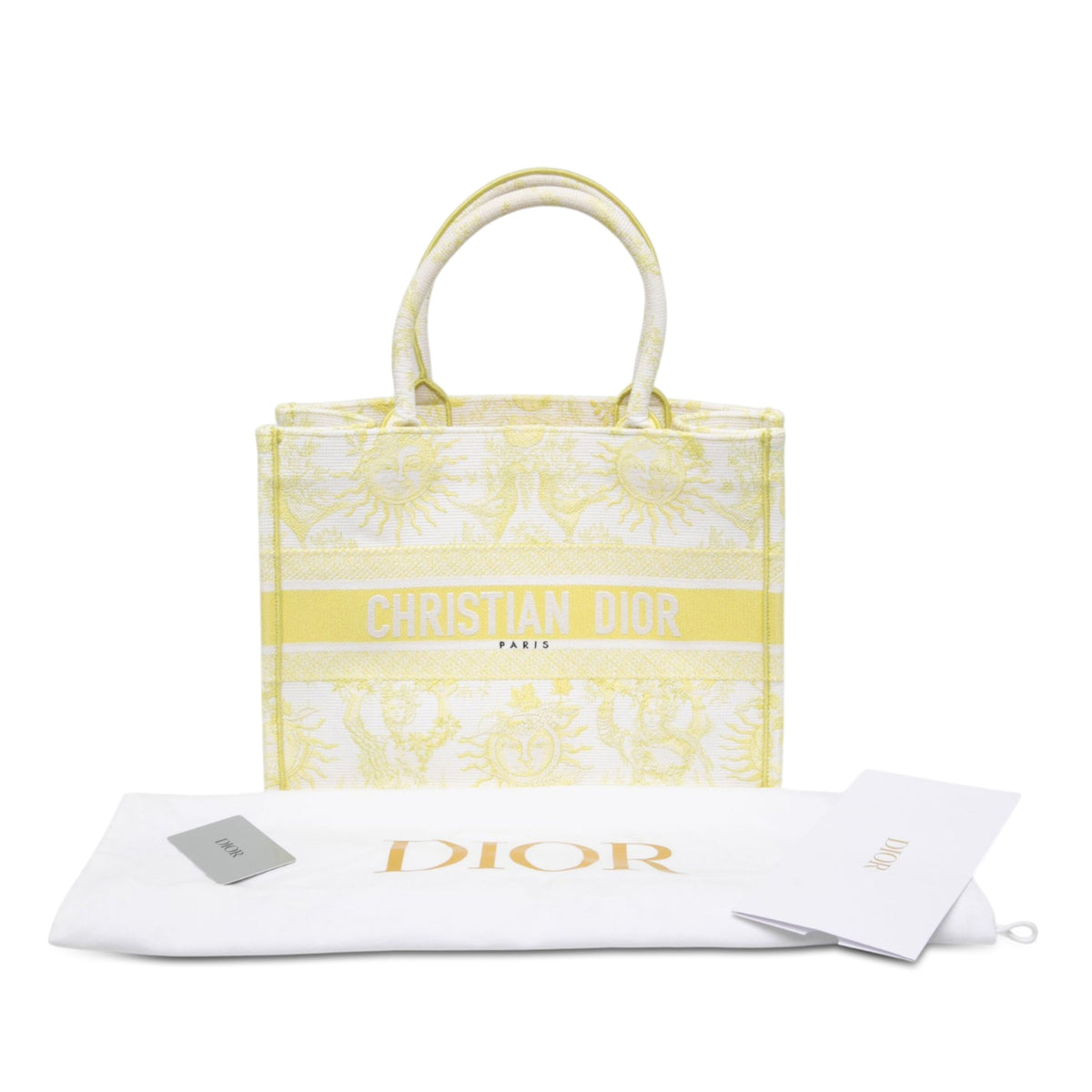 Dior Medium Embroidered Canvas Toile de Jouy Soleil Lady D Lite — White