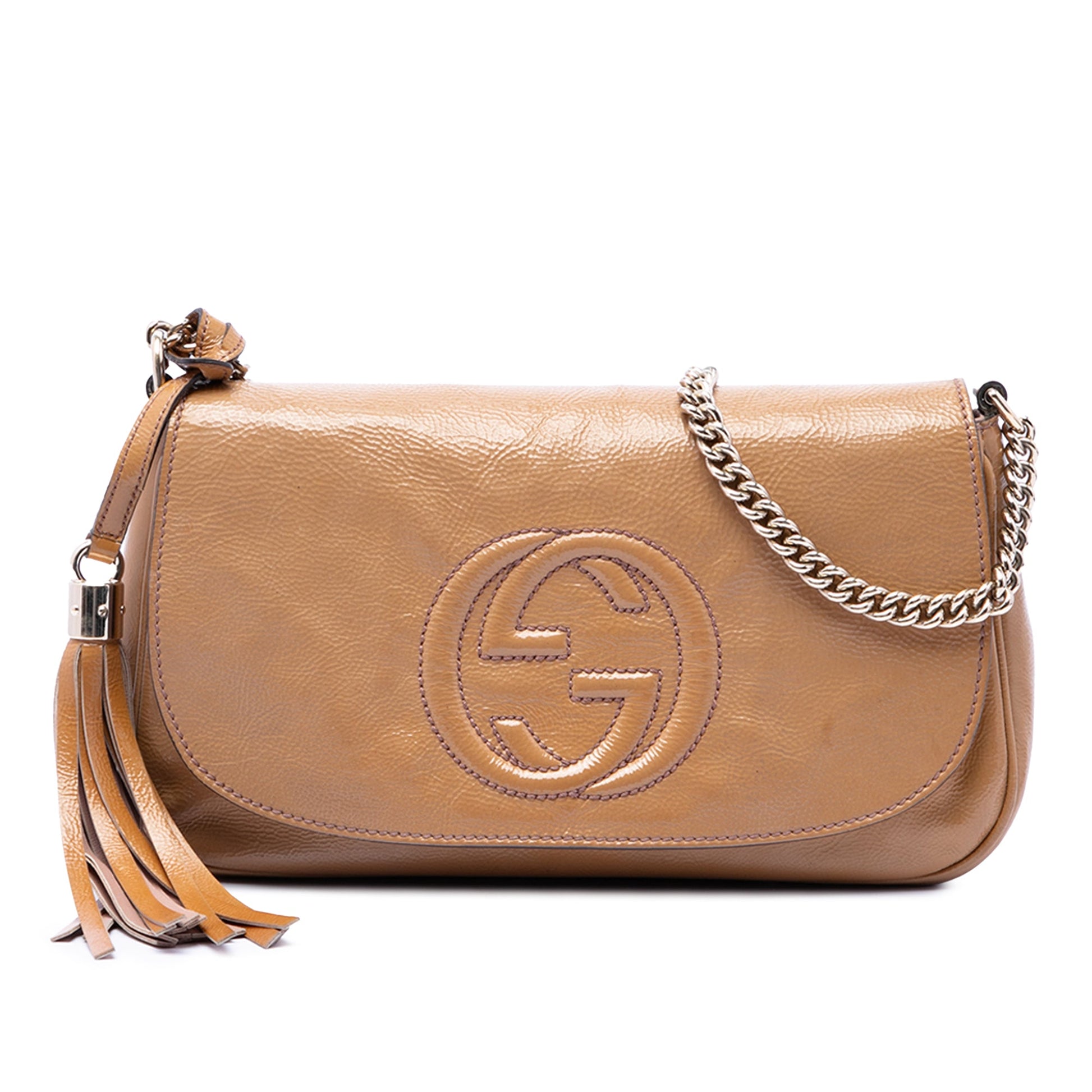 Gucci Medium Patent Soho Chain Flap Crossbody