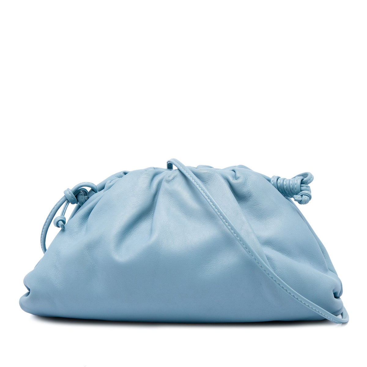 Bottega Veneta Lambskin The Mini Pouch Crossbody — Blue