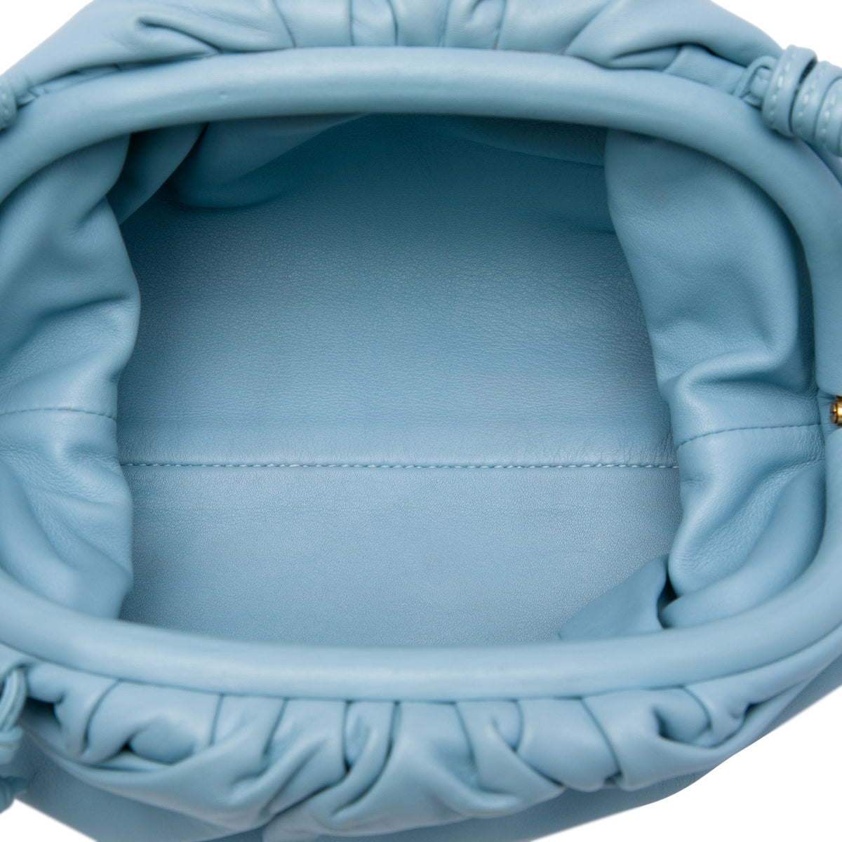 Bottega Veneta Lambskin The Mini Pouch Crossbody — Blue