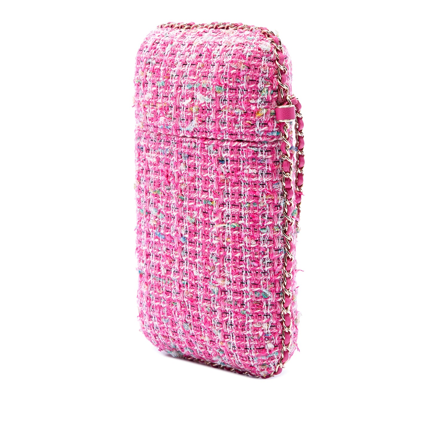 Chanel Tweed Chain Around Phone Holder