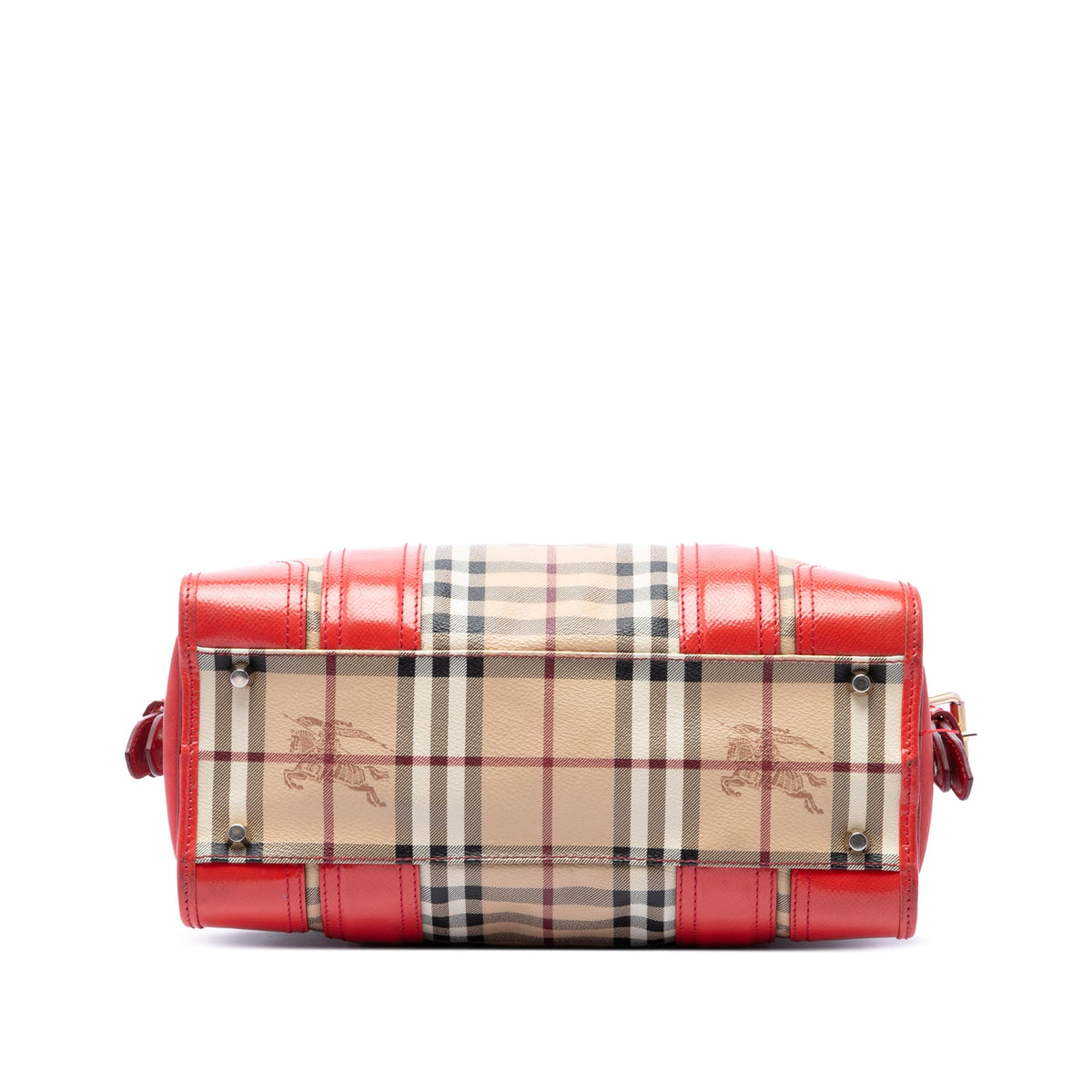 Burberry Haymarket Check Coated Canvas Minford Portrait Satchel — Beige