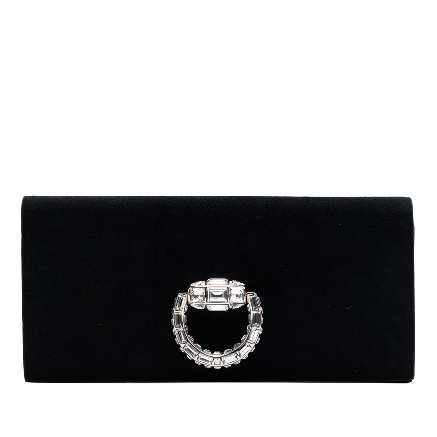Gucci Suede Broadway Crystal Clutch
