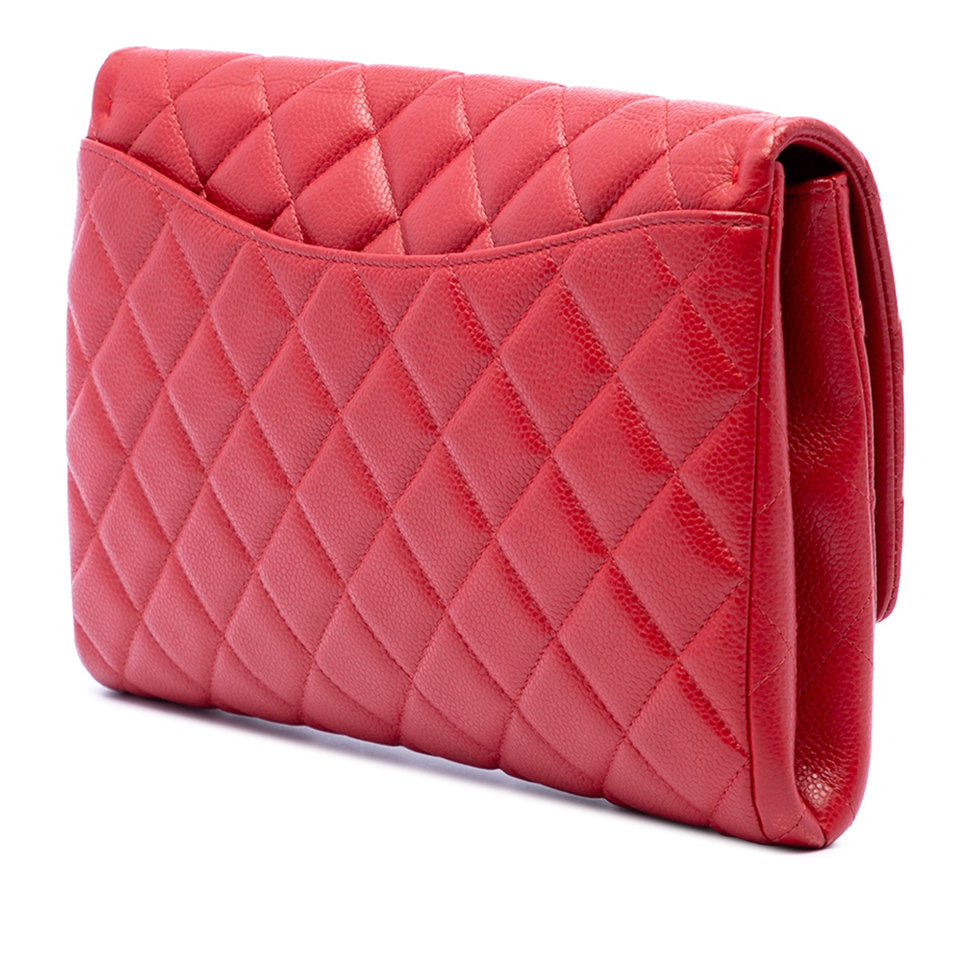 Chanel CC Quilted Caviar Flap Clutch on Chain