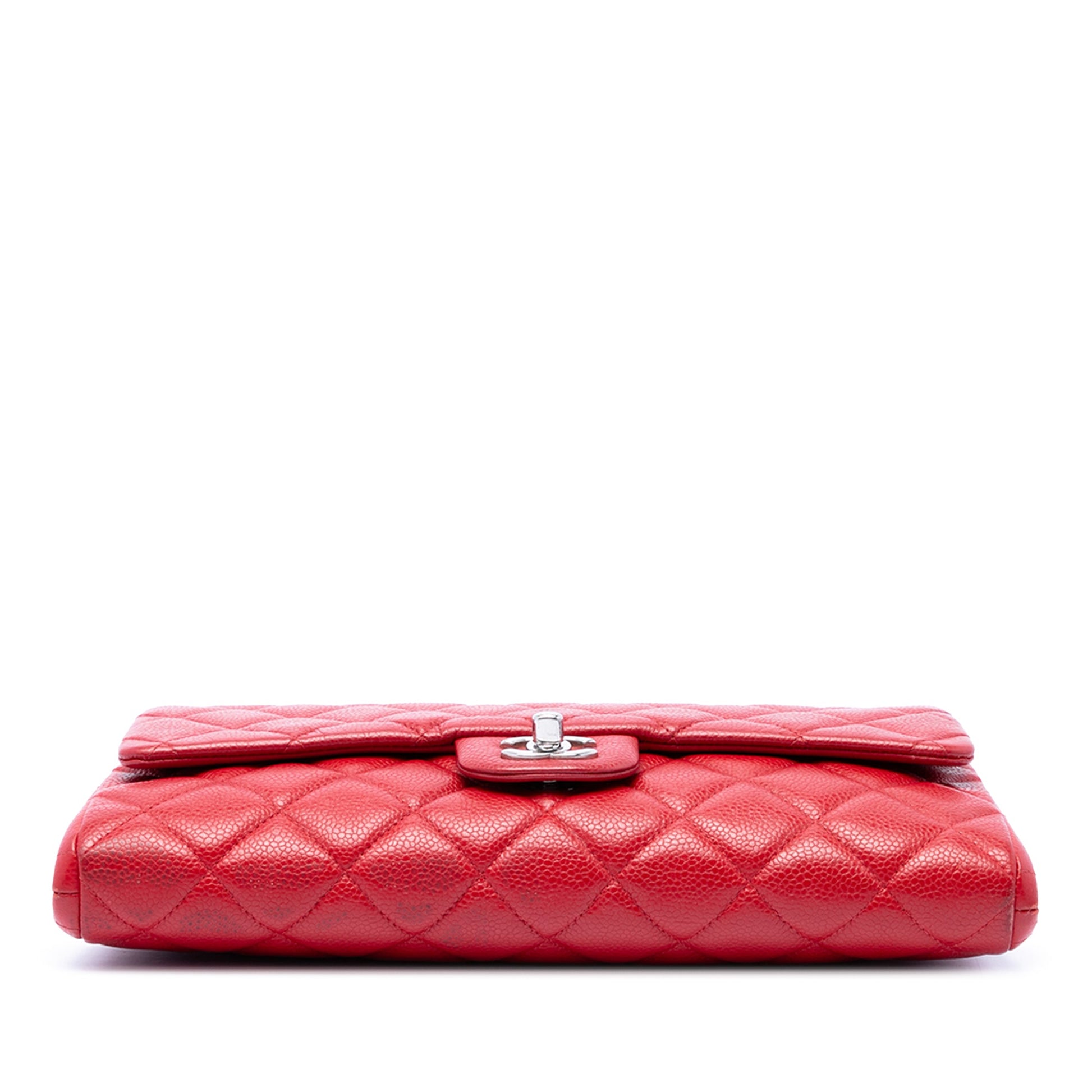 Chanel CC Quilted Caviar Flap Clutch on Chain