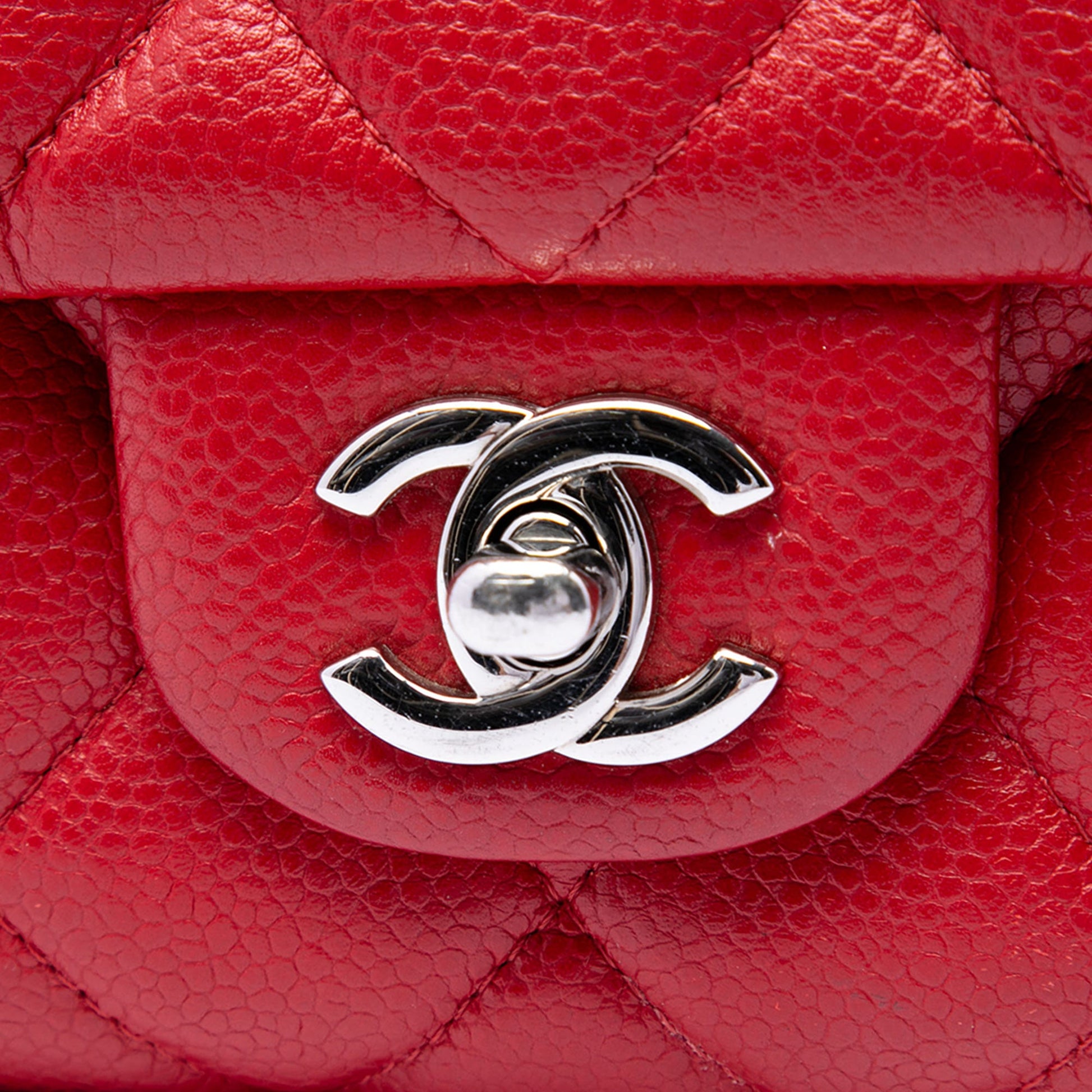 Chanel CC Quilted Caviar Flap Clutch on Chain