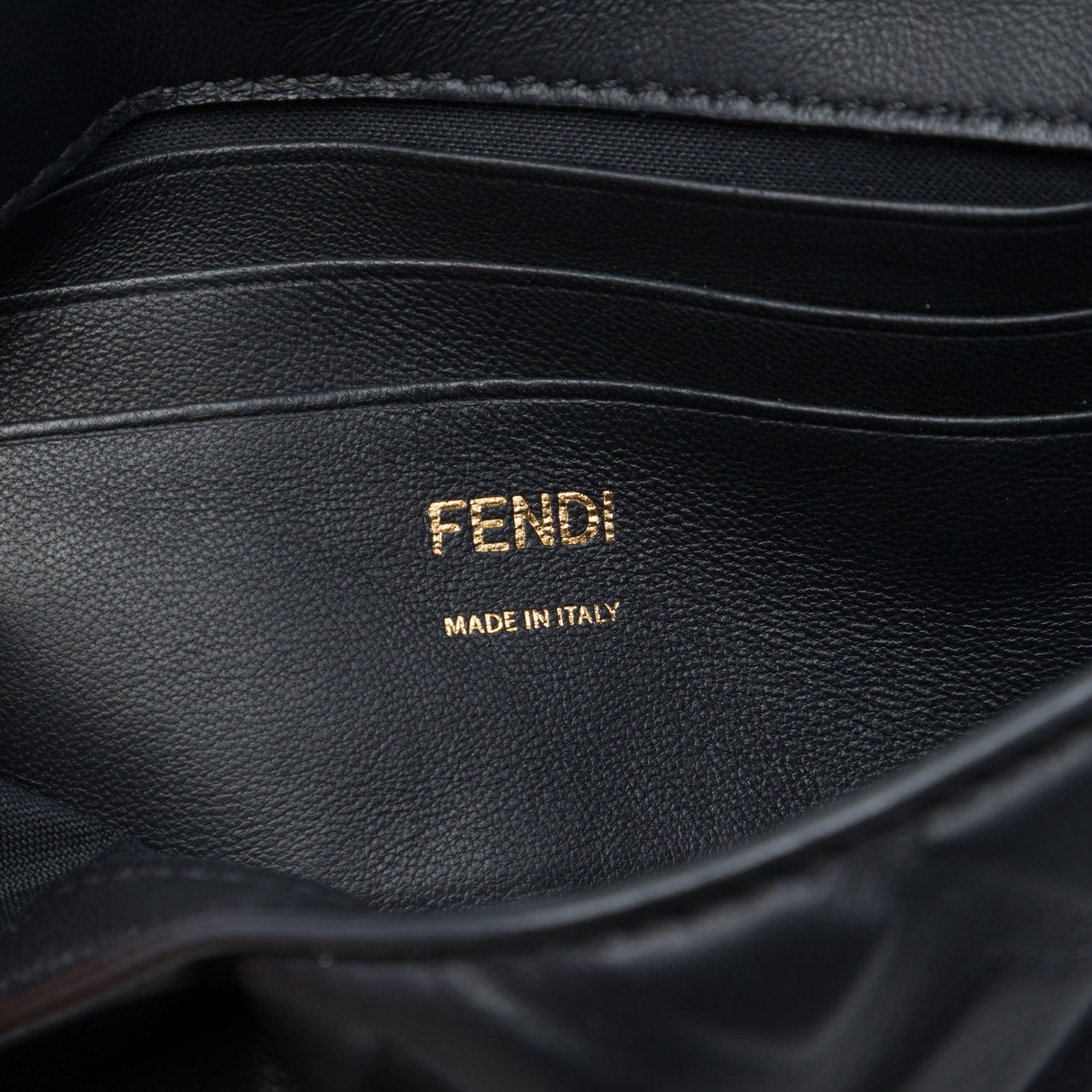 Fendi Mini Zucca Embossed Leather Baguette Satchel