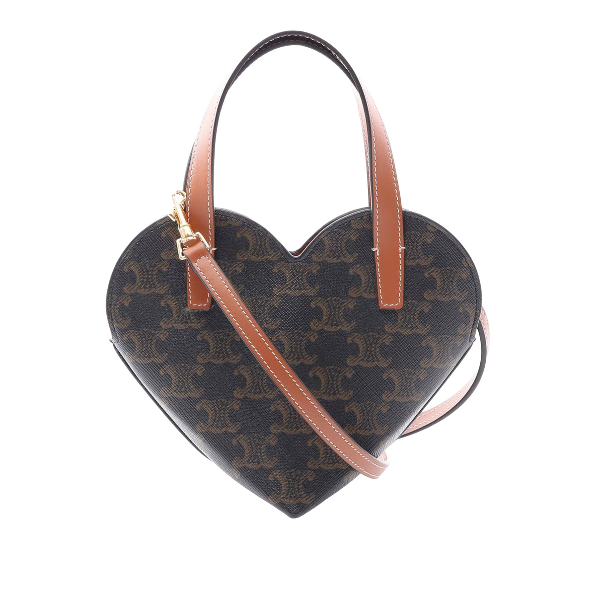Celine Triomphe Coated Canvas Heart Crossbody