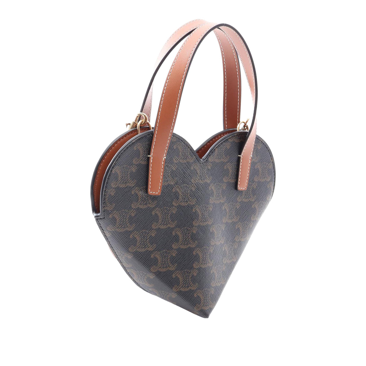 Celine Triomphe Coated Canvas Heart Crossbody