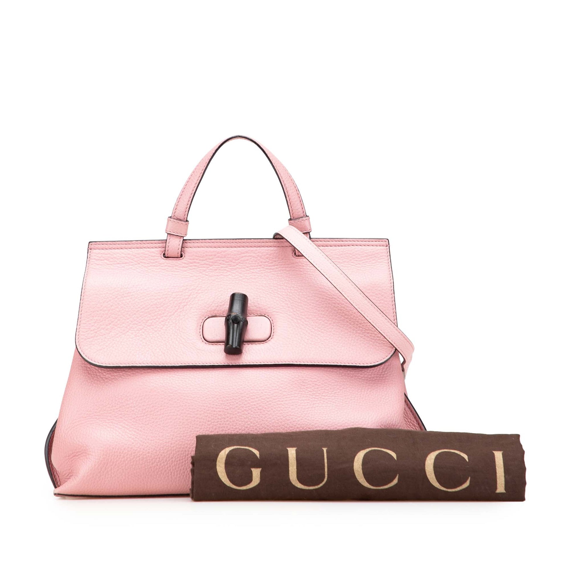 Gucci Medium Leather Bamboo Daily Satchel