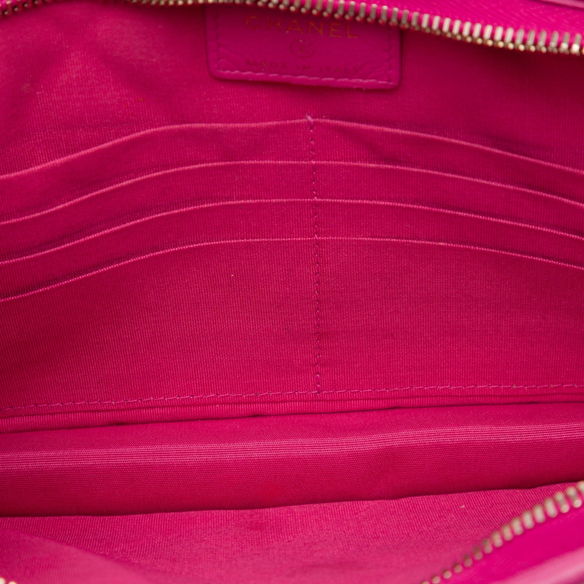 Chanel Quilted Tweed PVC Logo Wristlet Clutch