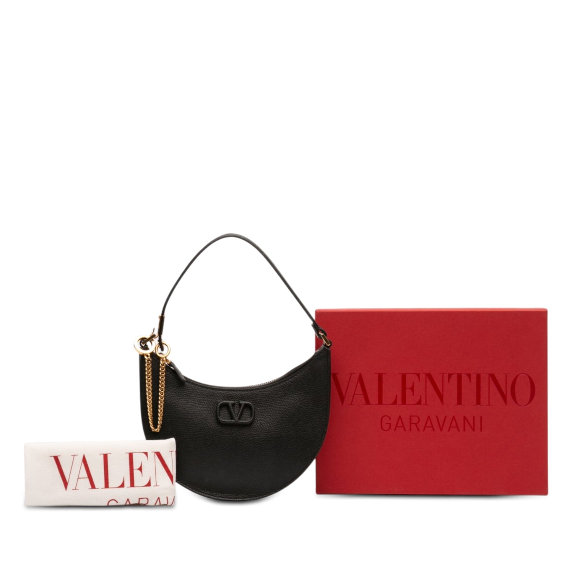 Valentino Mini Grainy Calfskin VLogo Hobo
