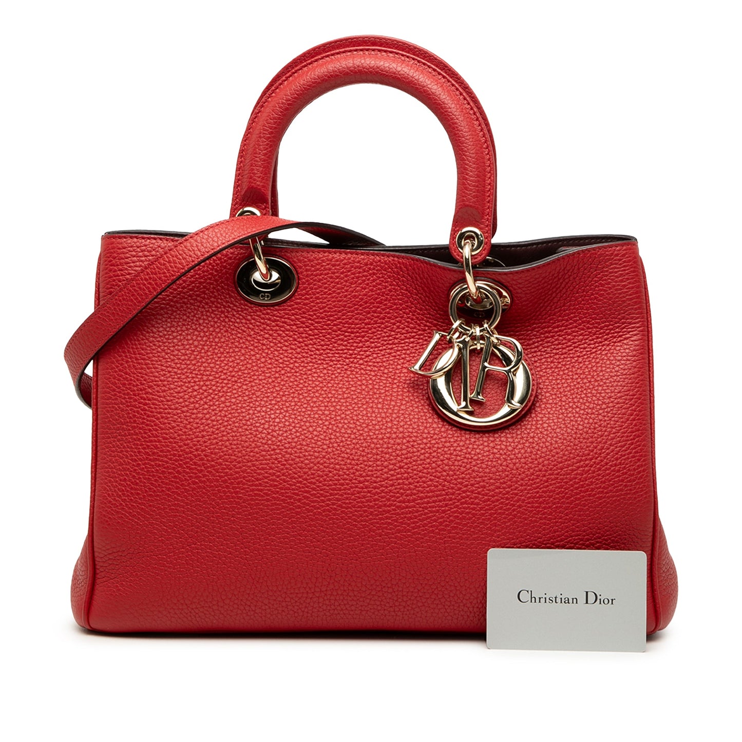 Dior Medium Pebbled Calfskin Diorissimo Satchel