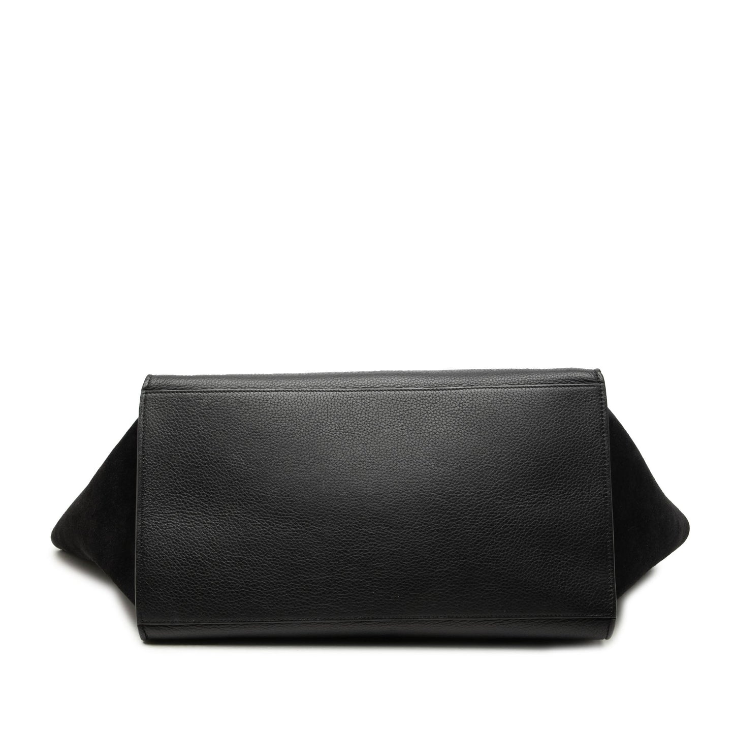 Celine Large Drummed Calfskin and Suede Trapeze Satchel