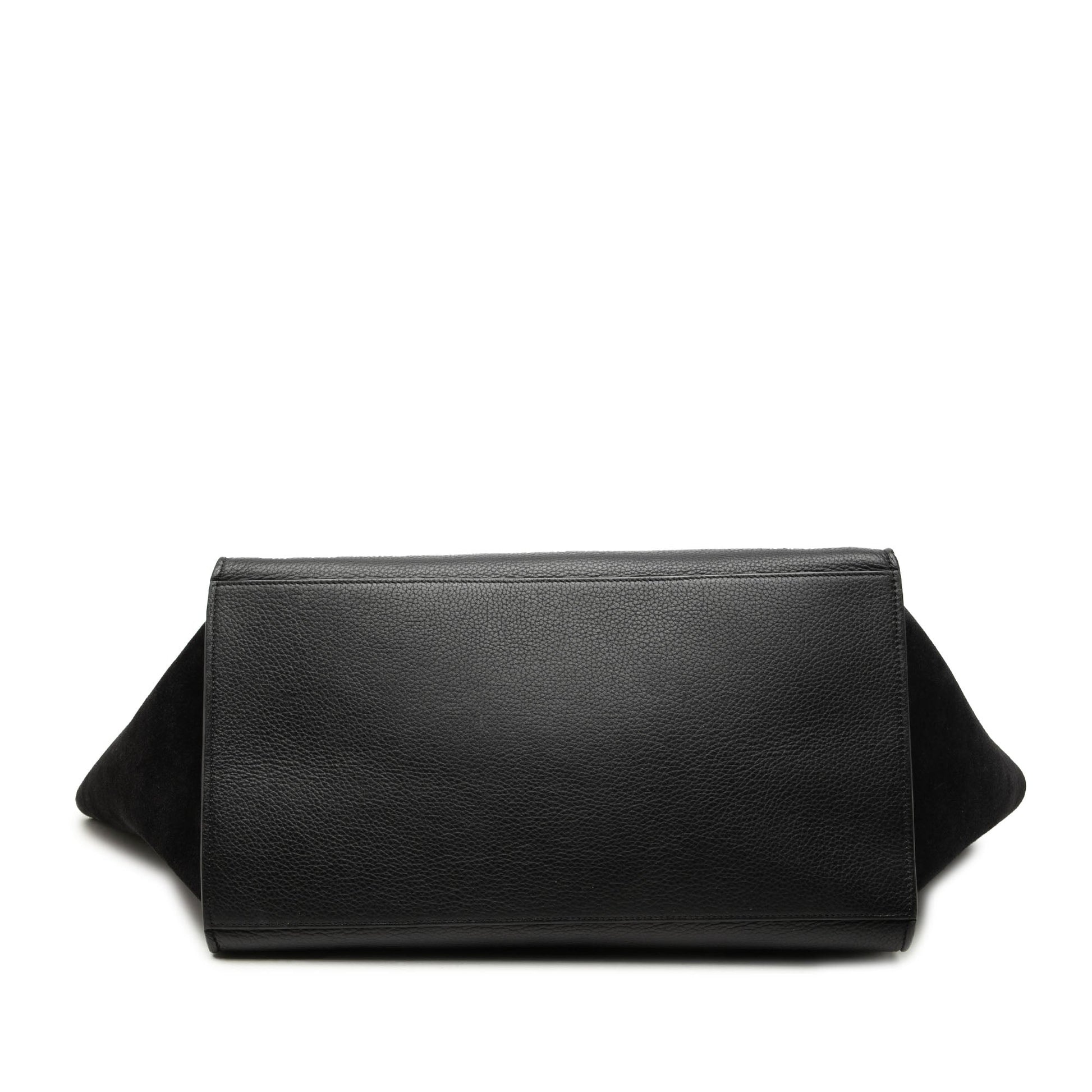 Celine Large Drummed Calfskin and Suede Trapeze Satchel