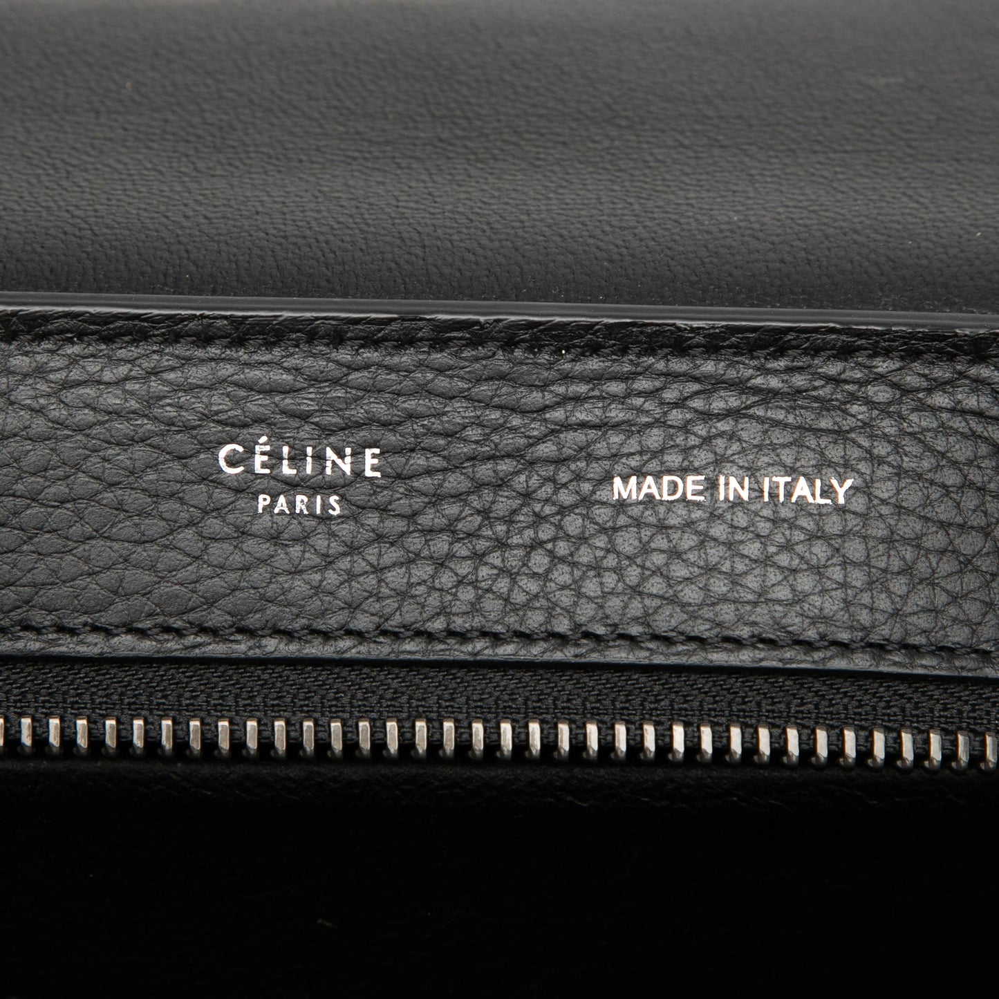 Celine Large Drummed Calfskin and Suede Trapeze Satchel