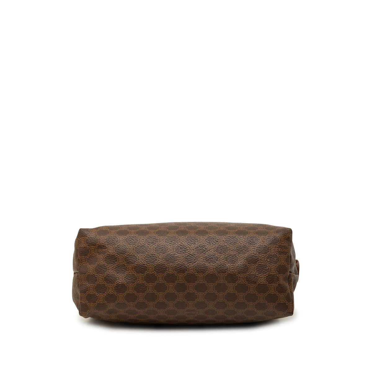 Celine Macadam Coated Canvas Clutch — Brown