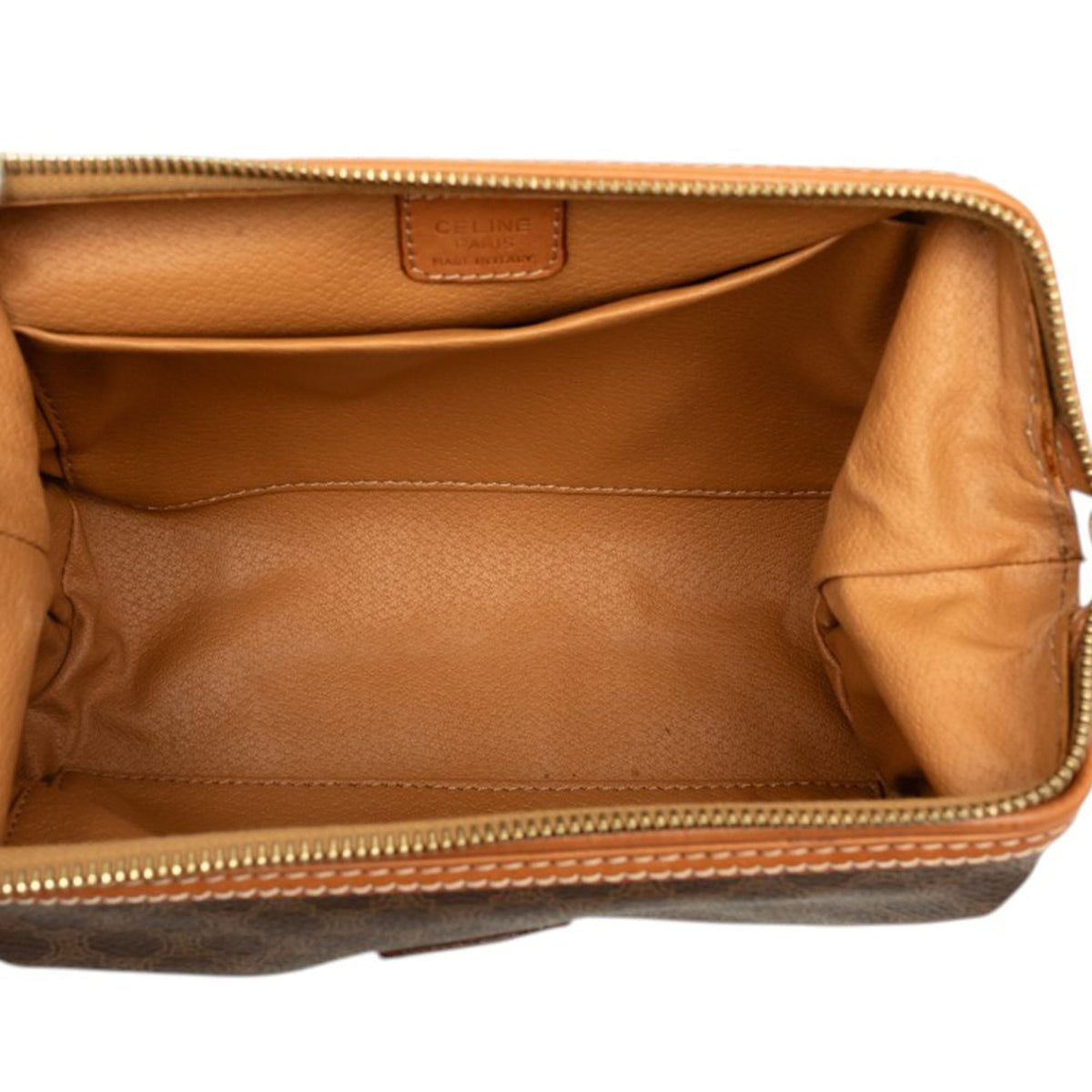 Celine Macadam Coated Canvas Clutch — Brown